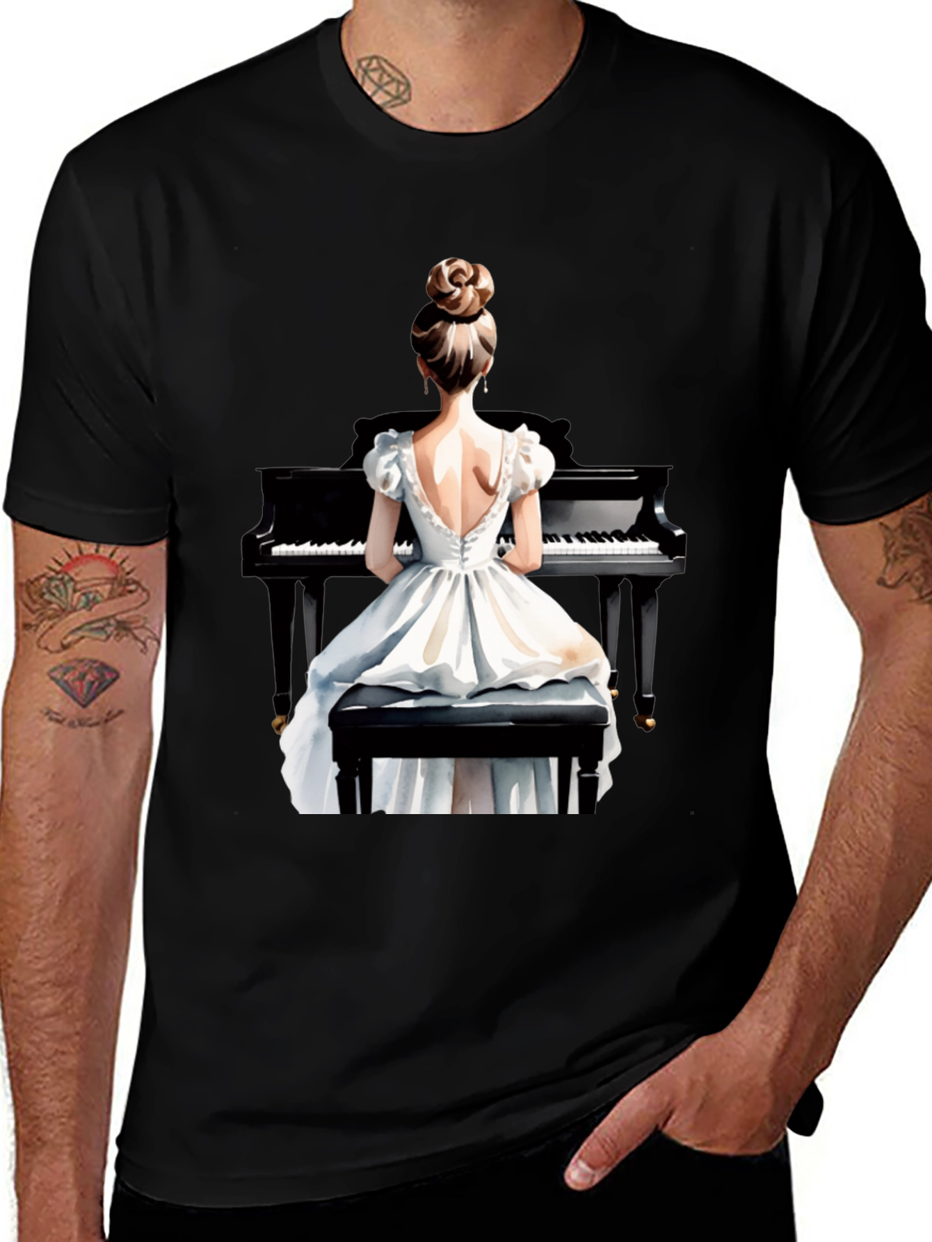 Variant 30 of Piano Woman Graphic Tee - Stylish Musician T-Shirt