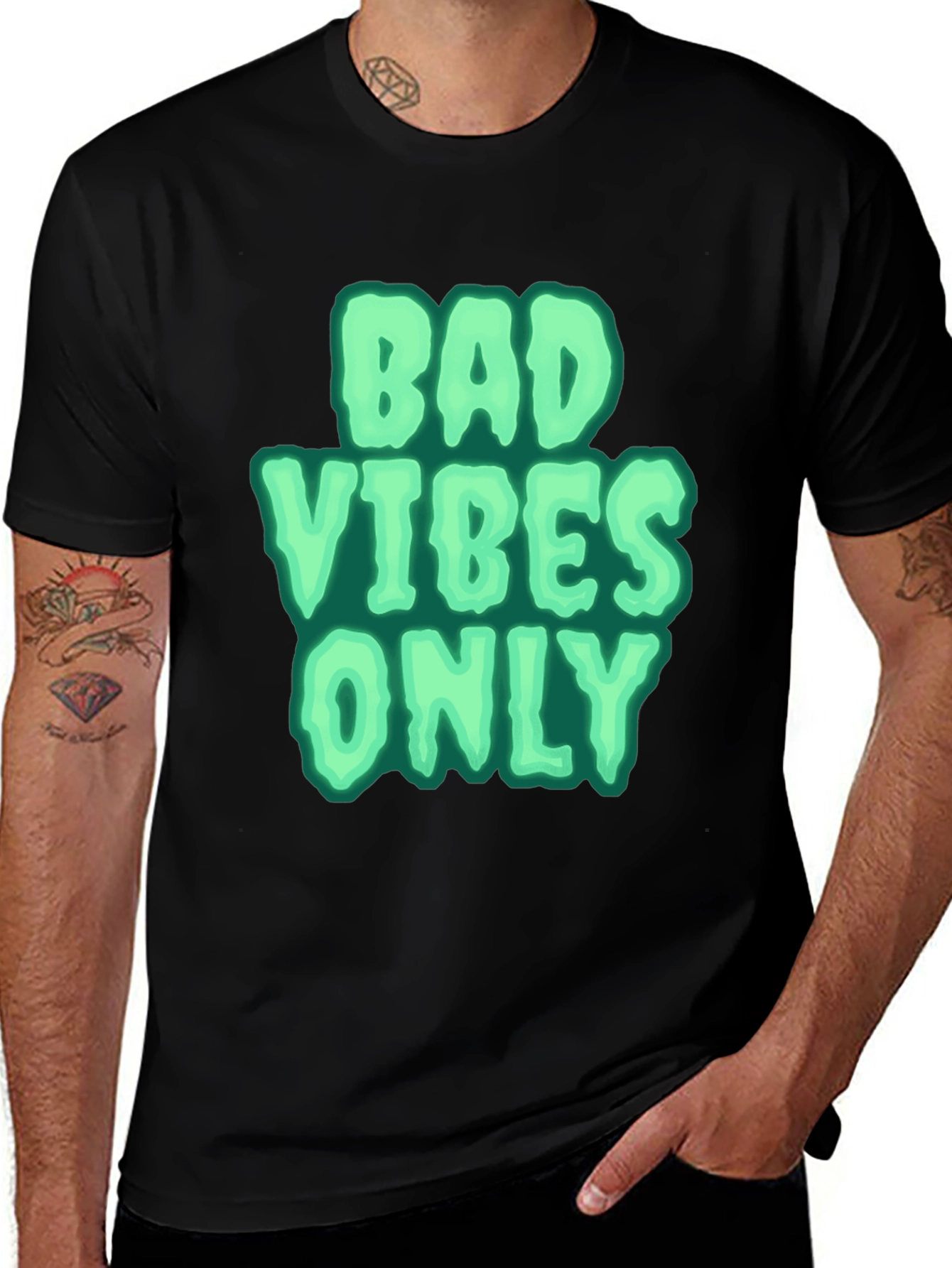 Black Bad Vibes Only Graphic Tee - Black main image