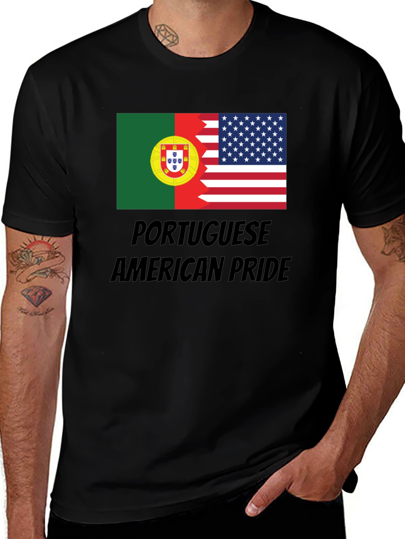Variant 27 of Portuguese American Pride T-Shirt