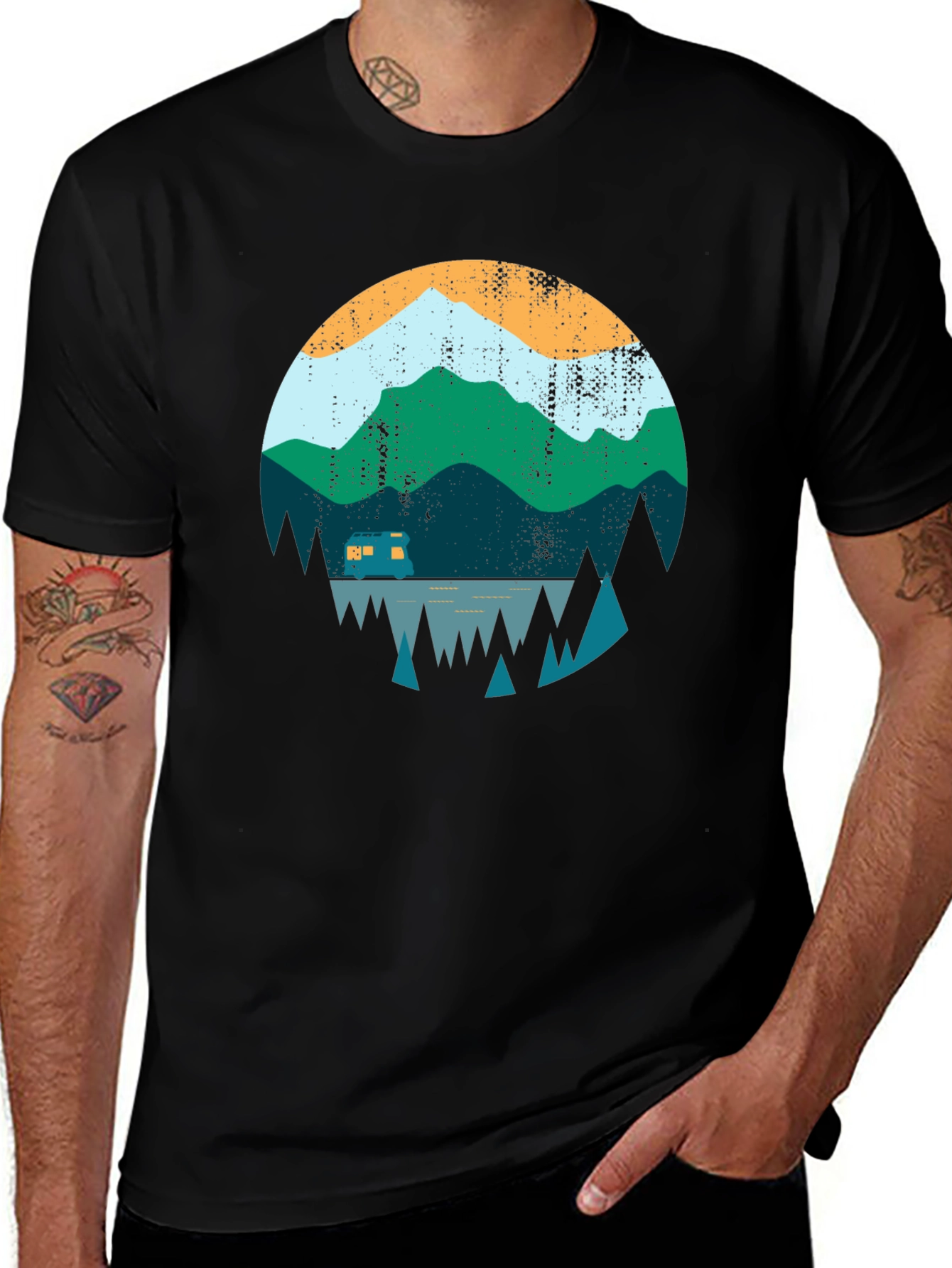 Variant 3 of Mountain Camper Graphic Tee - Outdoor Adventure Shirt