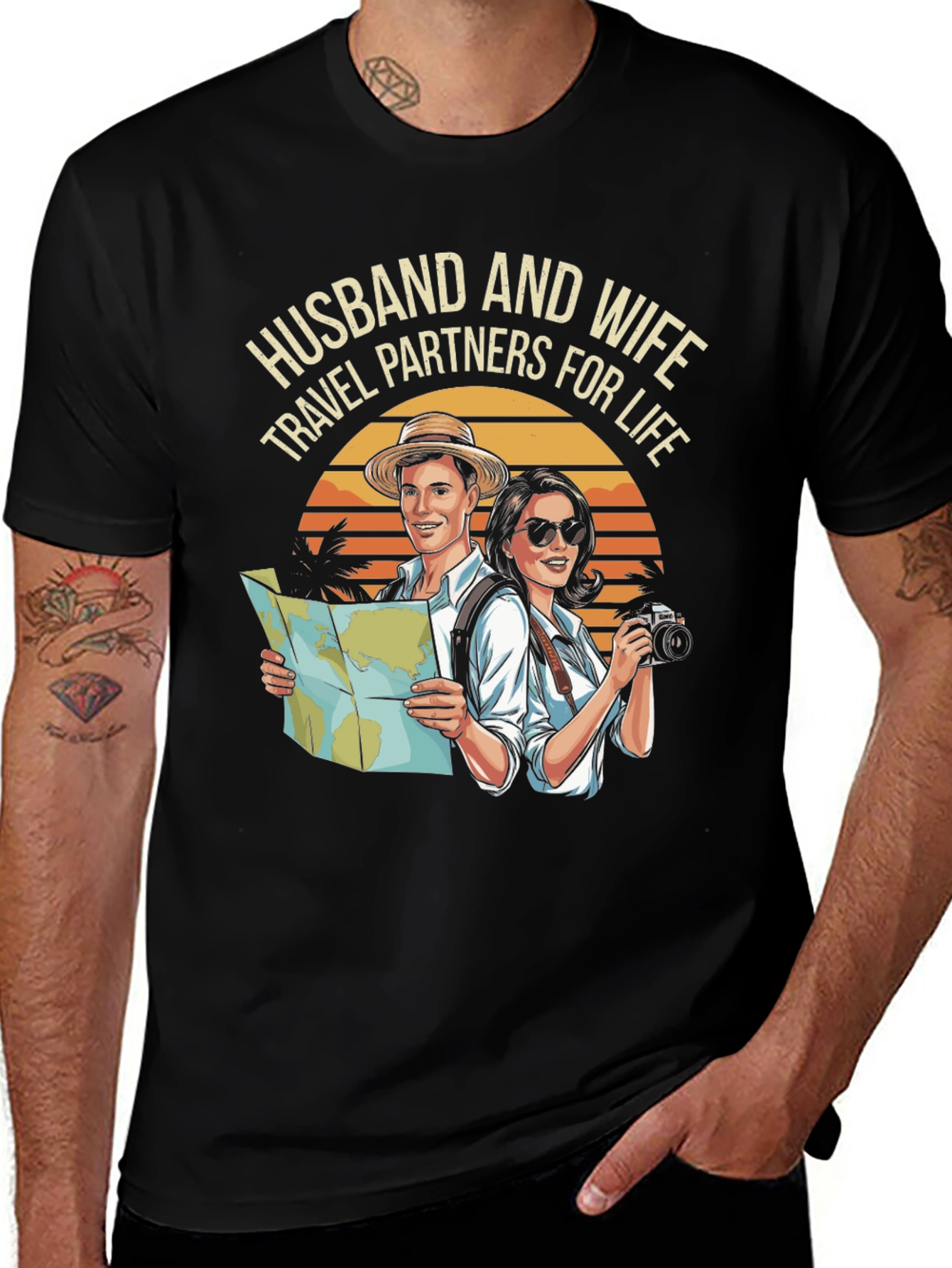 Variant 5 of Husband and Wife Travel Partners T-Shirt