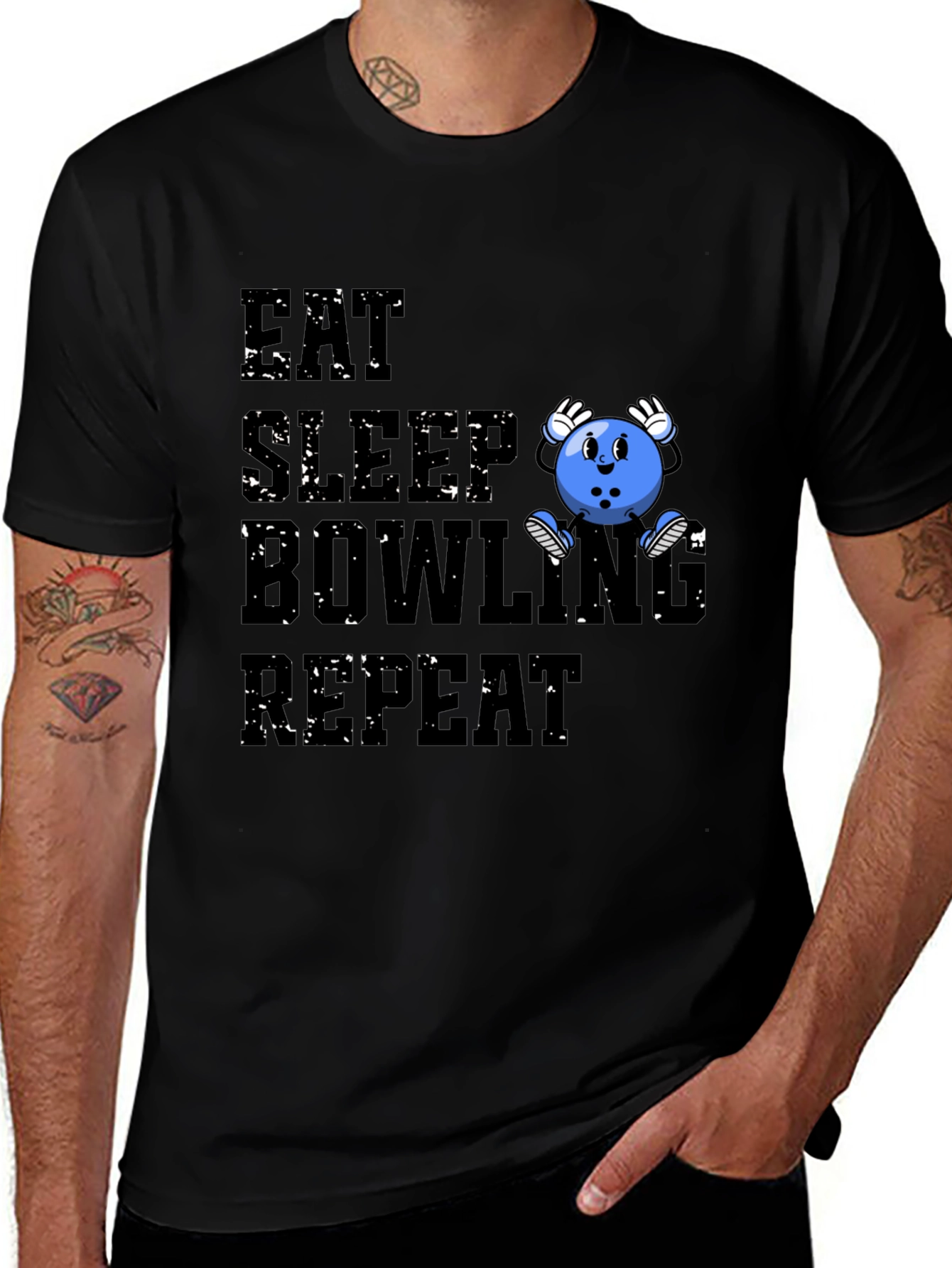 Variant 11 of Eat Sleep Bowling Repeat T-Shirt
