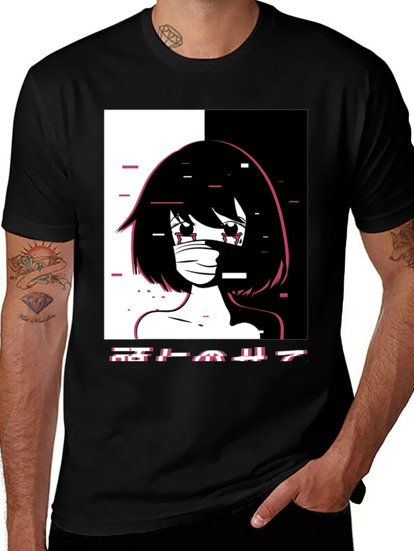 Variant 29 of Anime Graphic Black T-Shirt