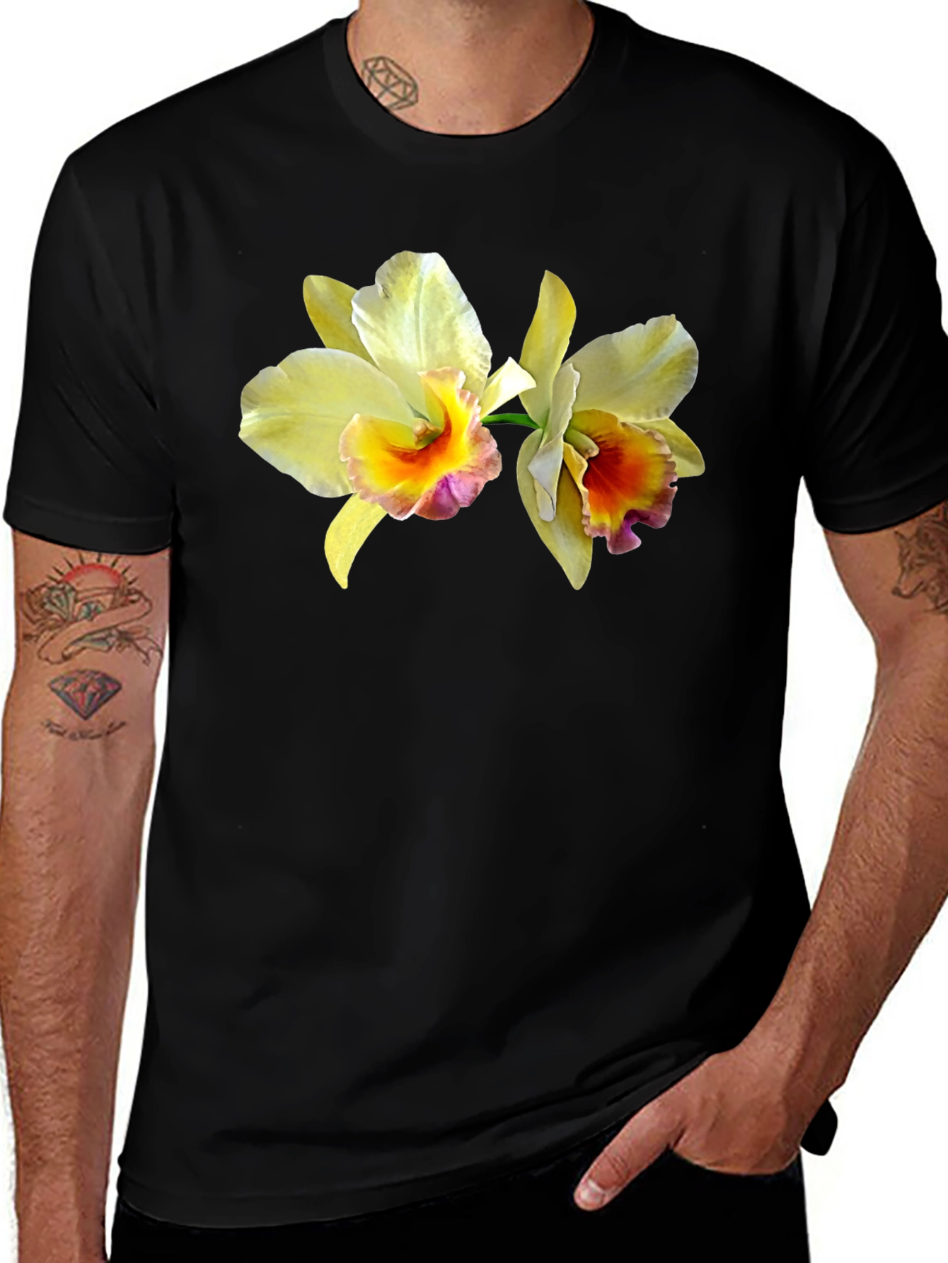 Floral Print T-Shirt: Stylish Orchid Design
