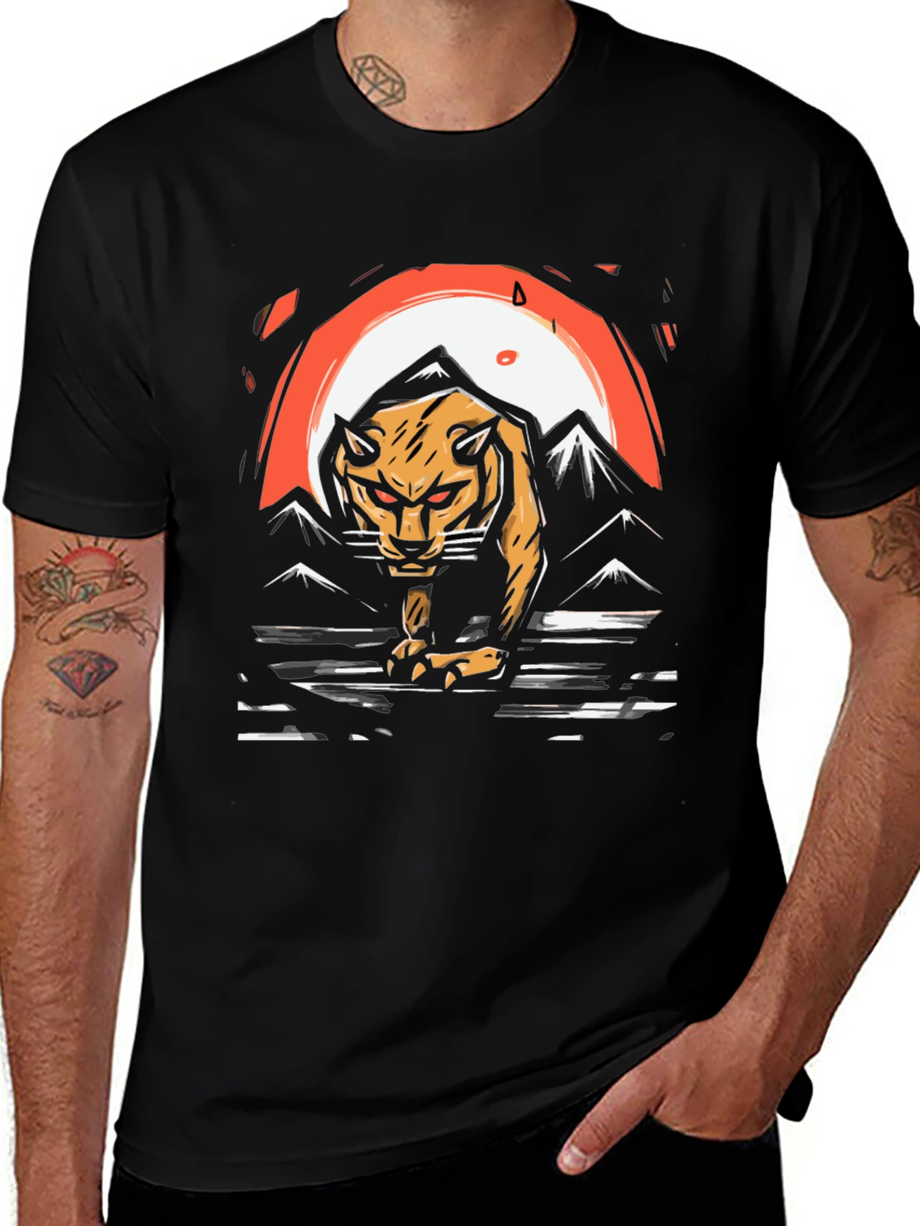 Variant 23 of Mountain Lion Graphic T-Shirt - Black