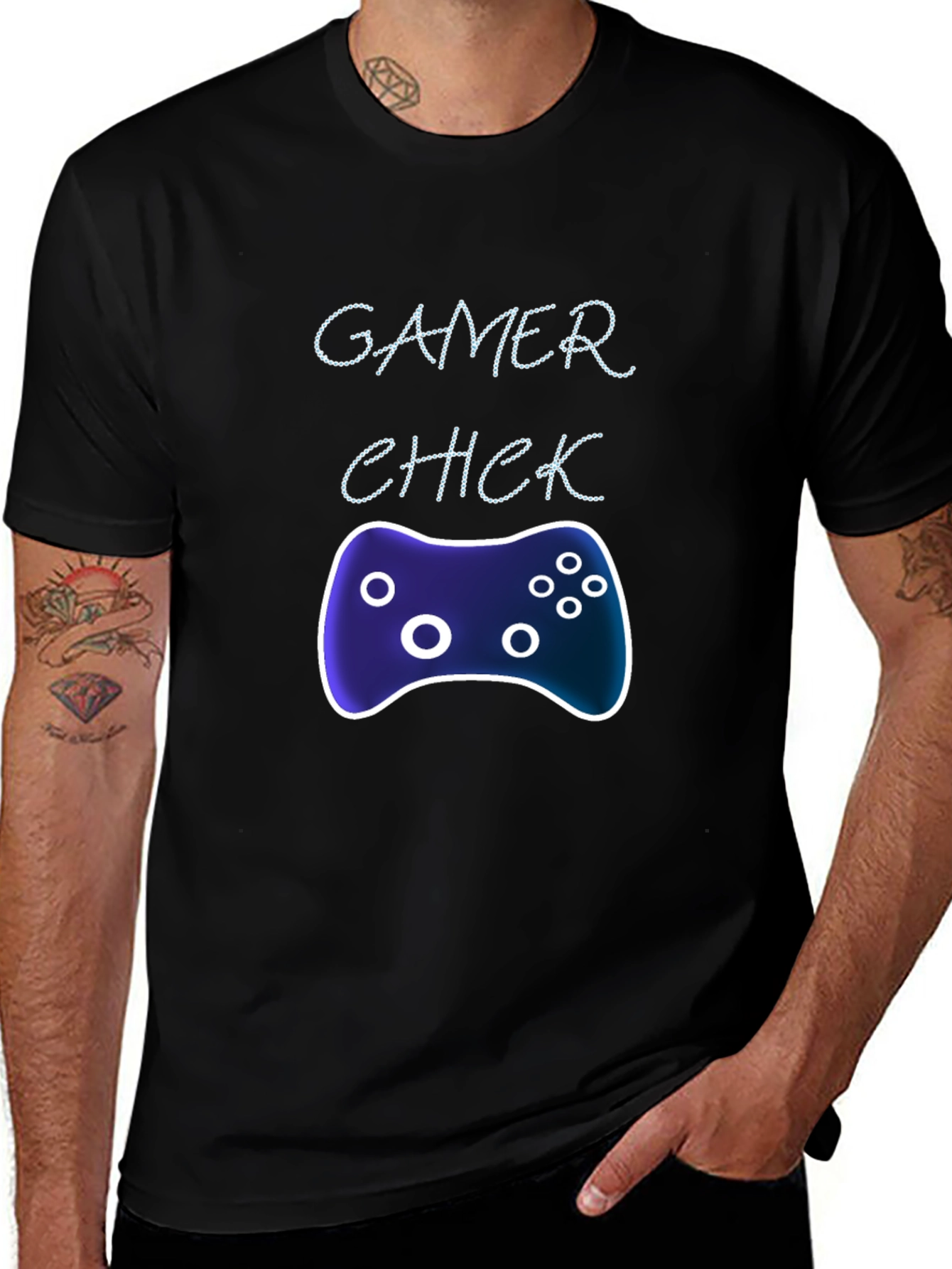Variant 22 of Gamer Chick Graphic Tee - Black Casual T-Shirt