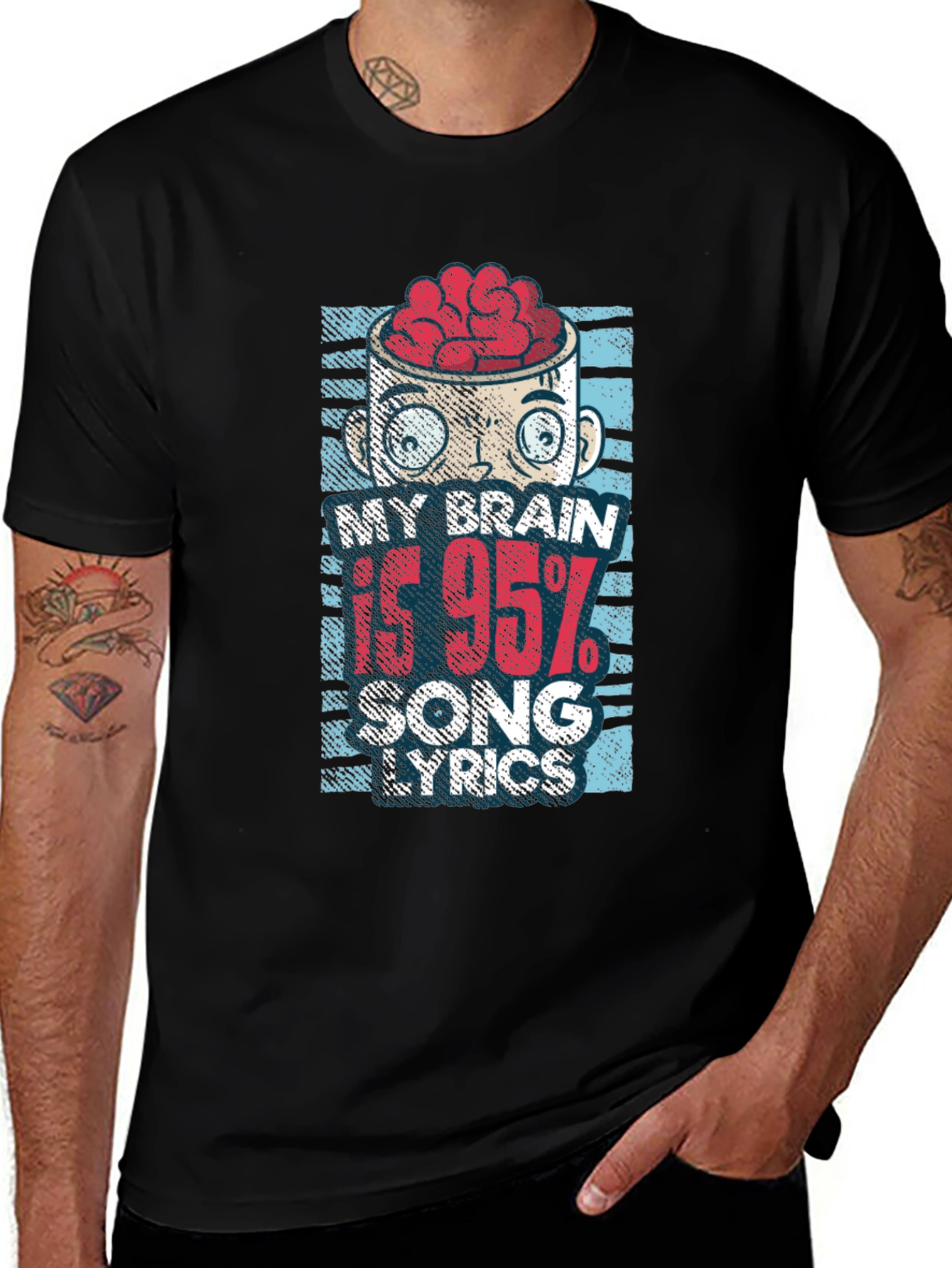 Variant 3 of My Brain is 95% Song Lyrics T-Shirt
