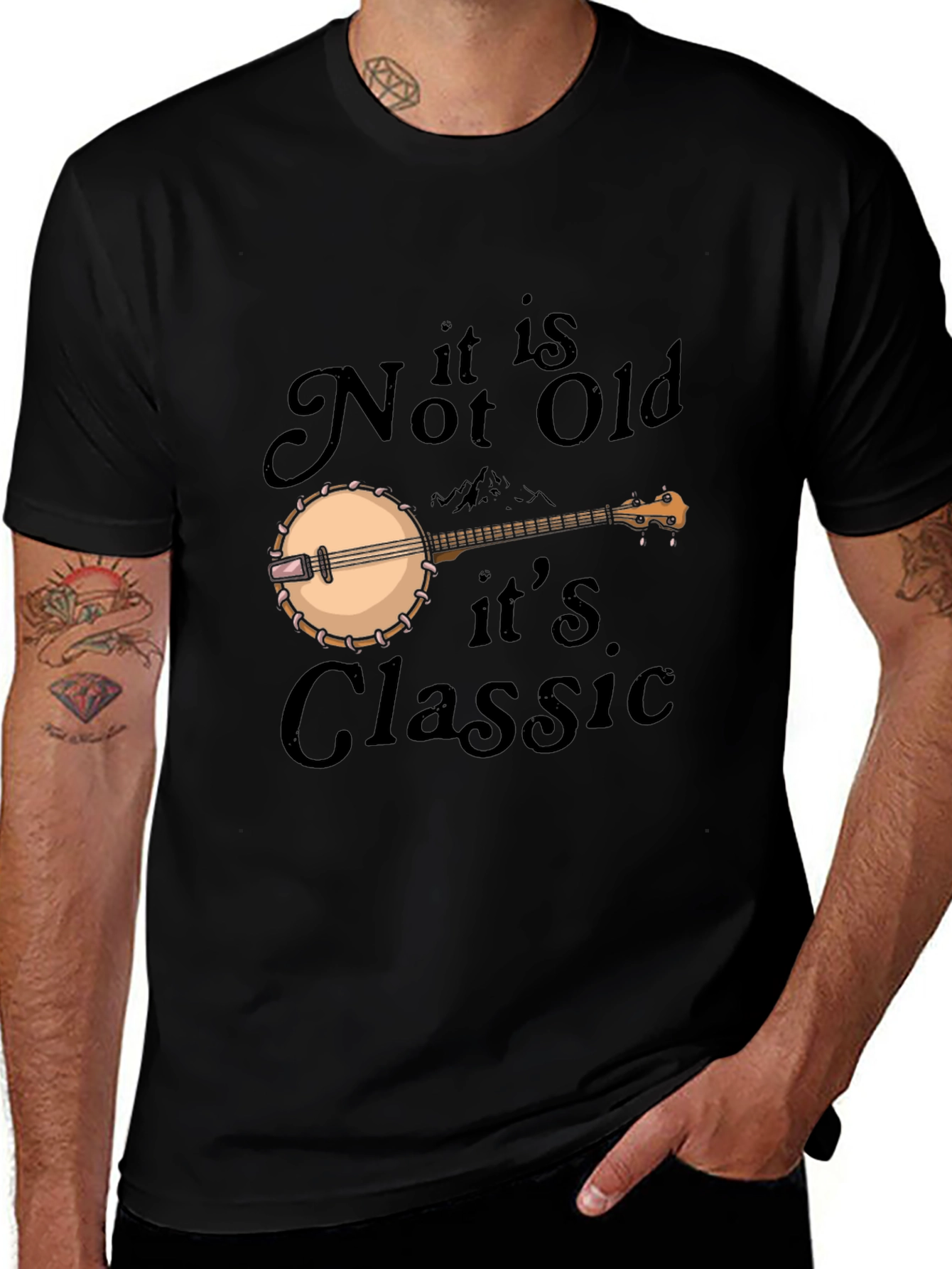 Variant 19 of Classic Banjo T-Shirt - It's Not Old It's Classic Tee