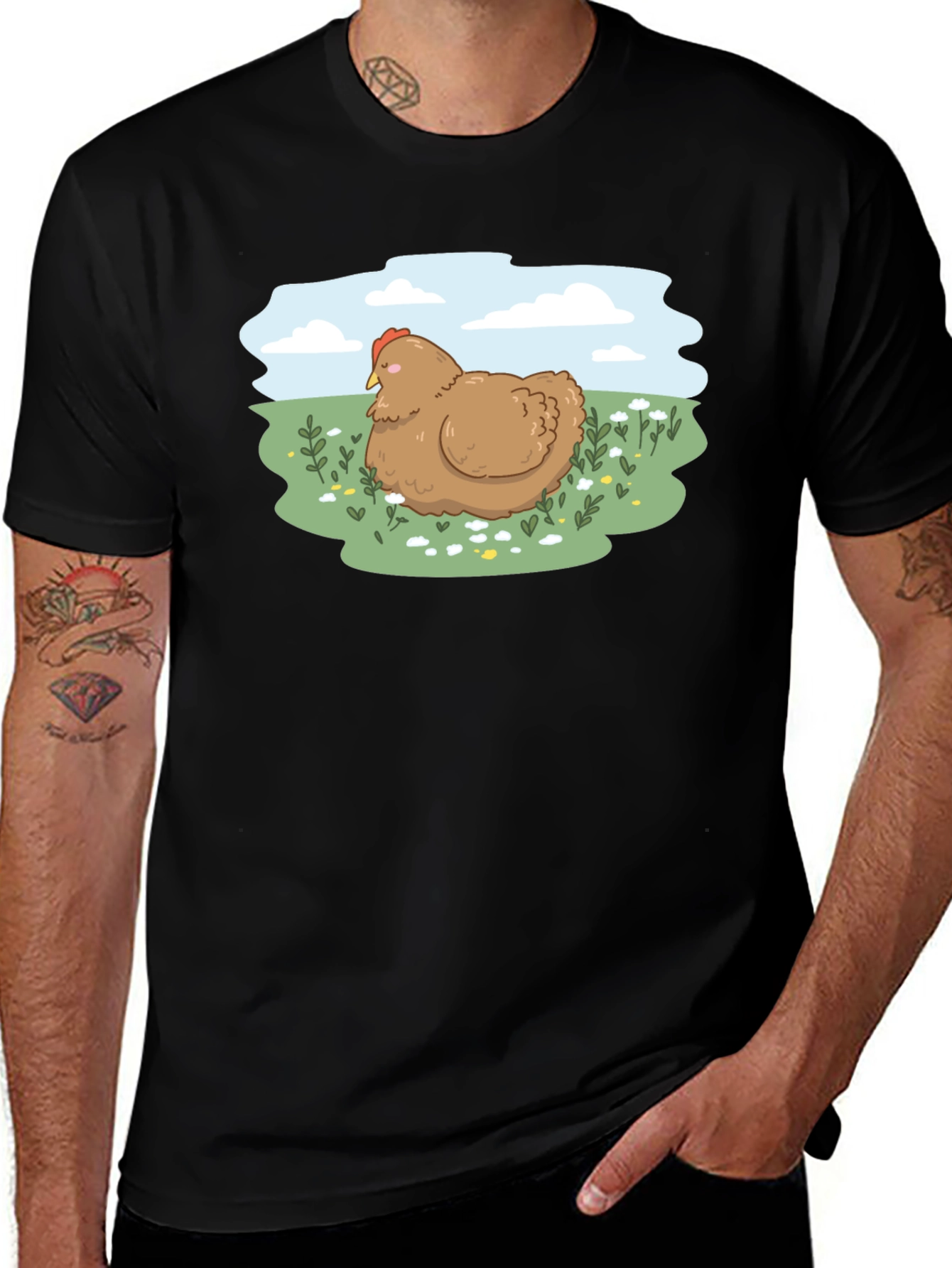 Variant 30 of Cute Chicken Meadow T-Shirt