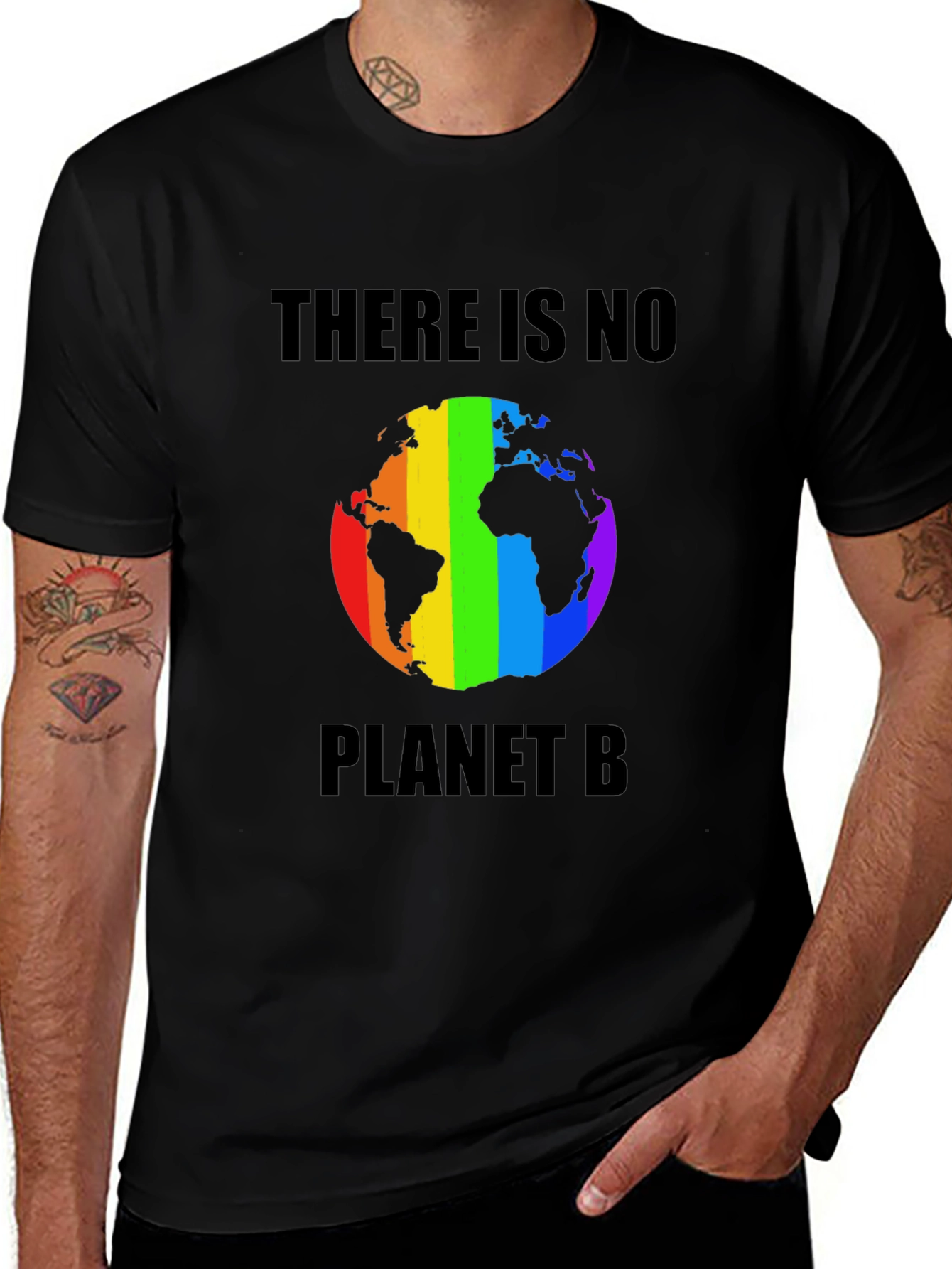 Variant 7 of There Is No Planet B Earth Rainbow T-Shirt