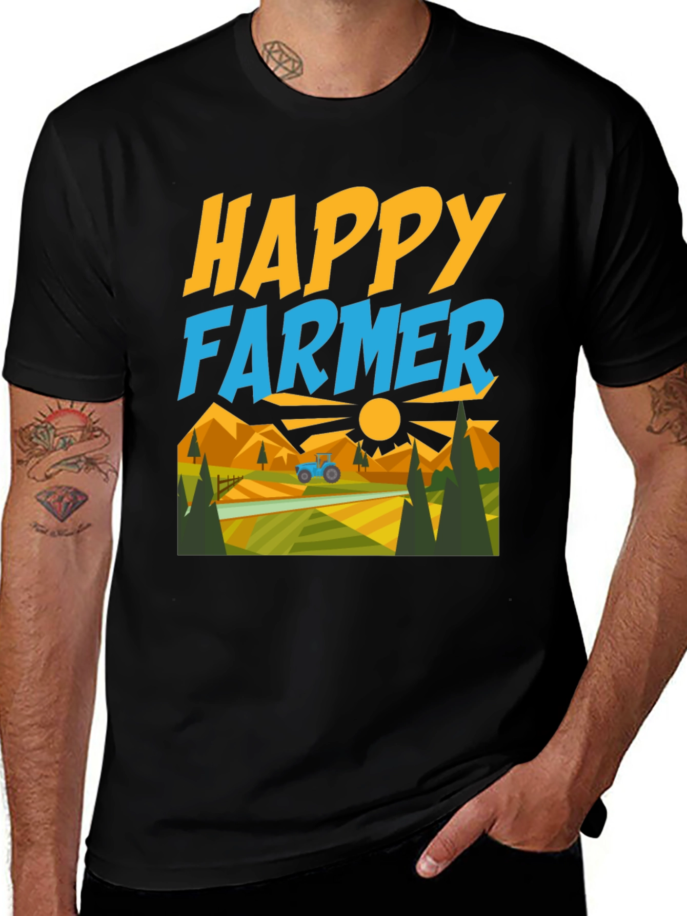 Variant 7 of Happy Farmer Graphic T-Shirt - Farm Life Tee
