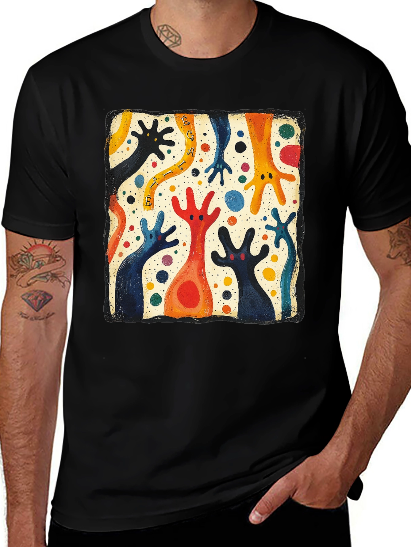 Variant 11 of Abstract Colorful Creature Tee