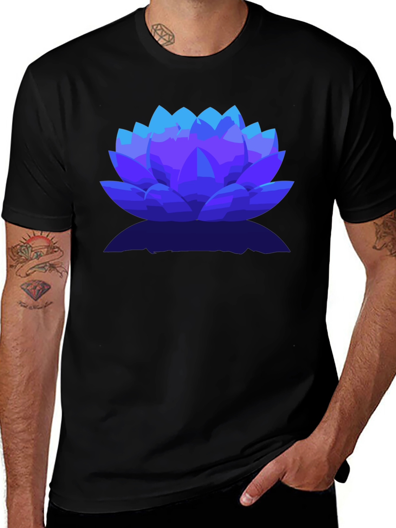 Variant 20 of Lotus Flower Graphic Tee - Stylish Men's T-Shirt