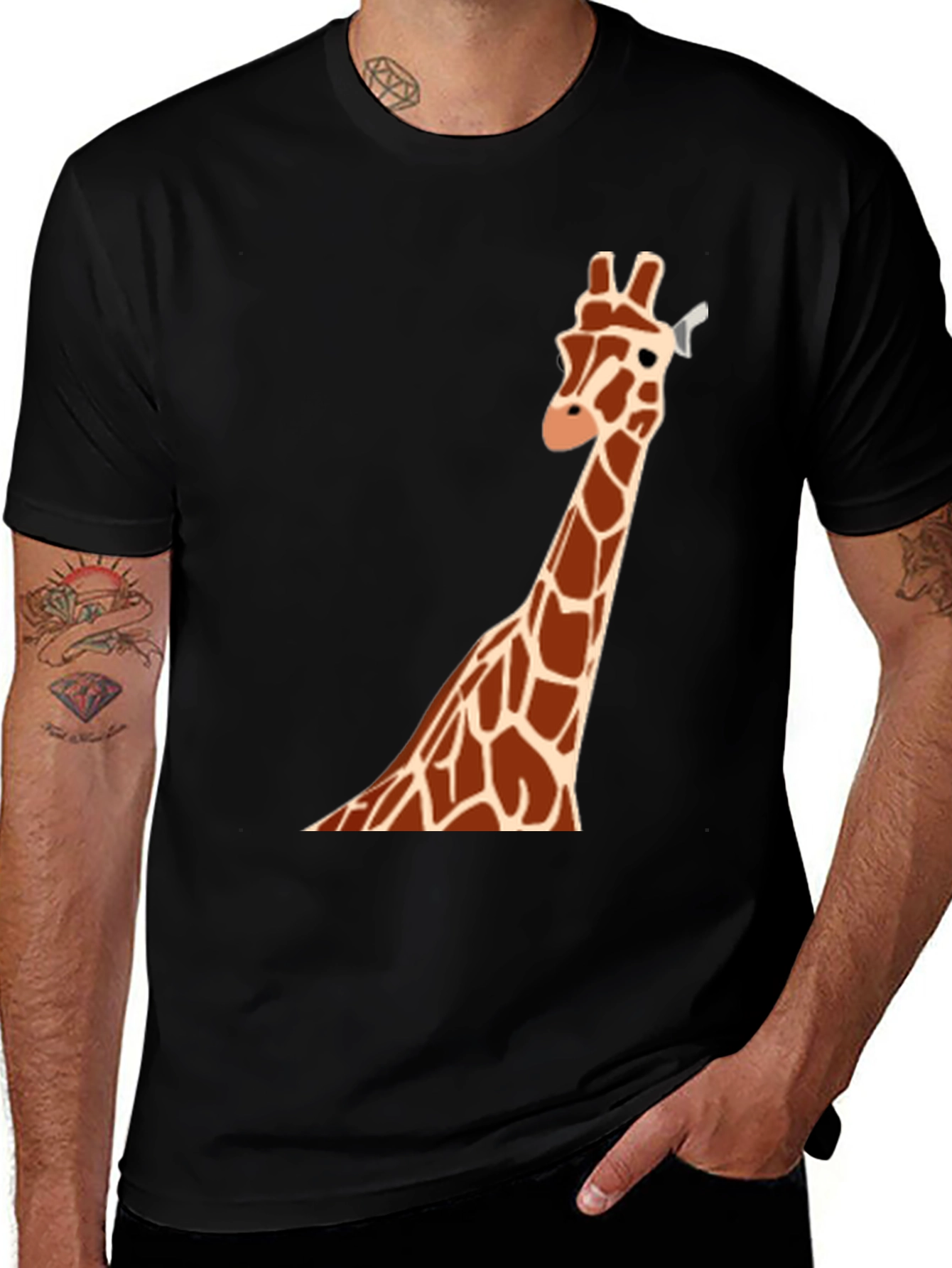 Variant 6 of Giraffe Graphic T-Shirt - Casual Men's Tee