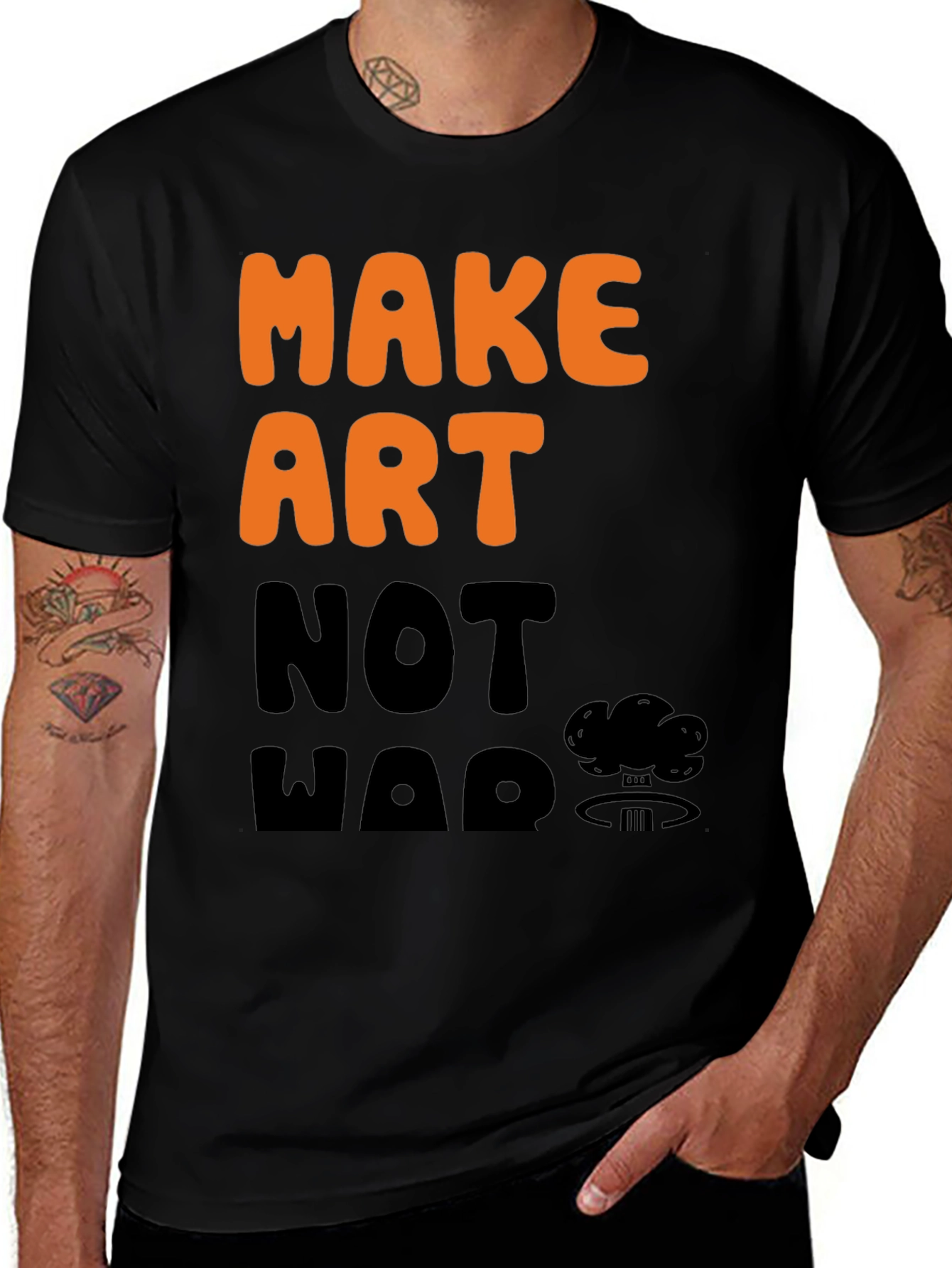 Variant 16 of Make Art Not War Graphic Tee