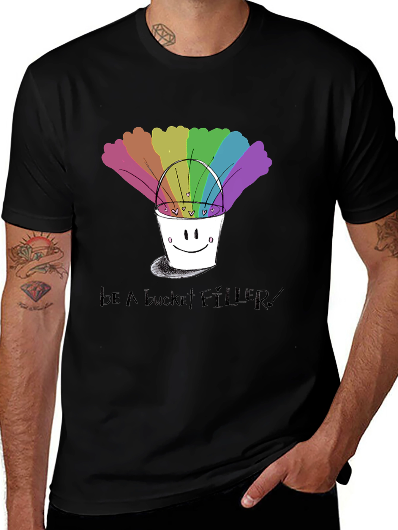 Variant 17 of Be a Bucket Filler T-Shirt, Rainbow Design