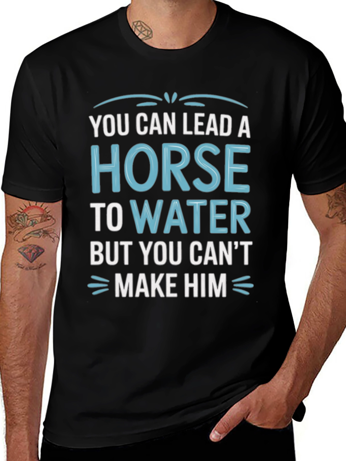 Variant 29 of Lead A Horse to Water Black Graphic Tee