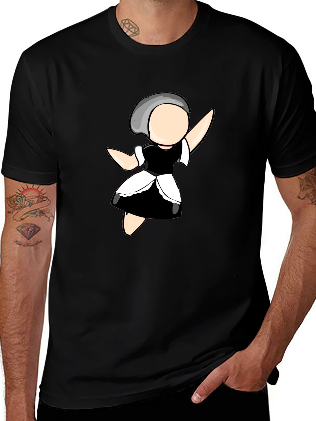 Variant 23 of Cartoon Character Black T-Shirt