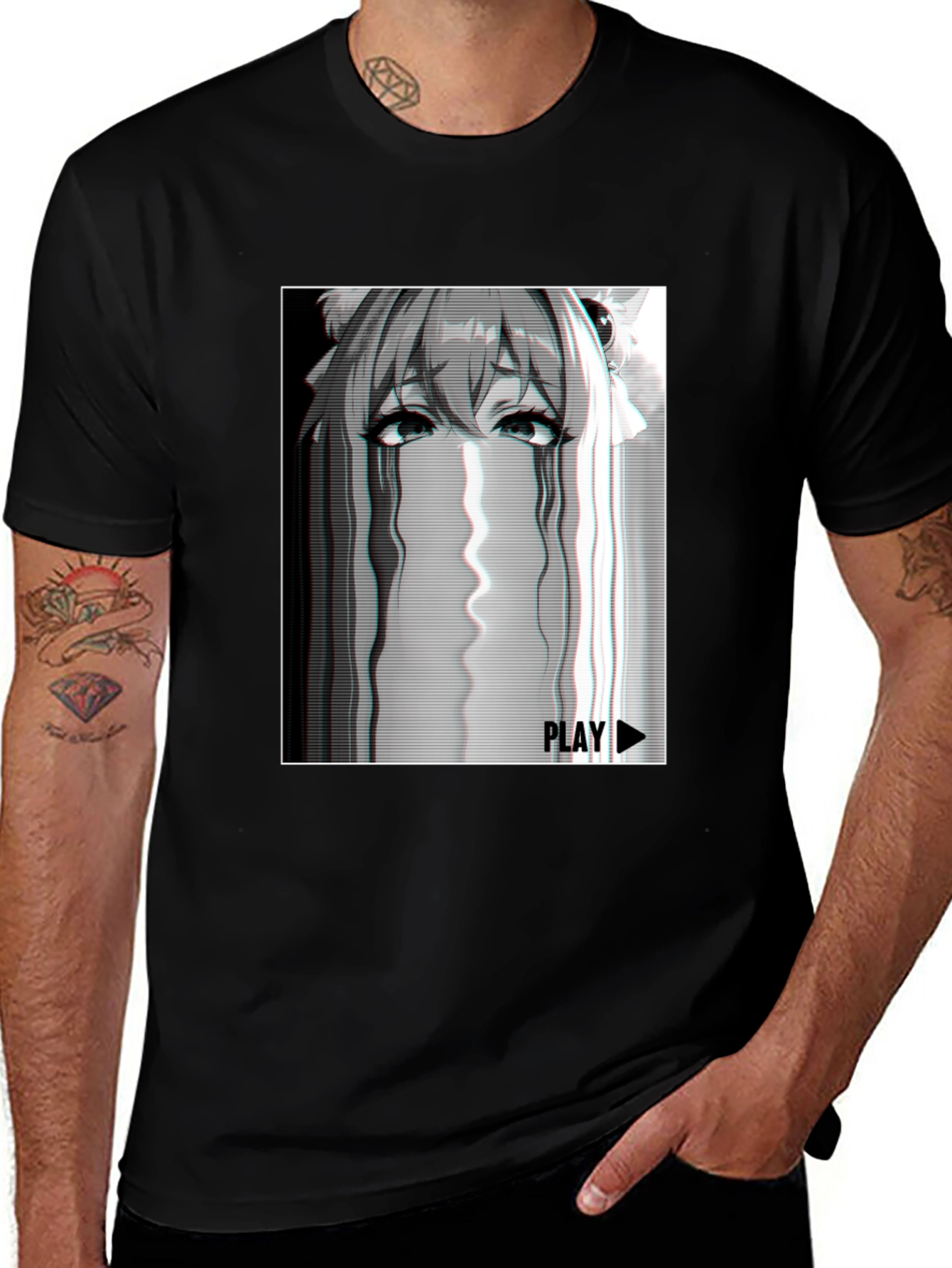 Anime Glitch Tee - Playful Graphic T-Shirt