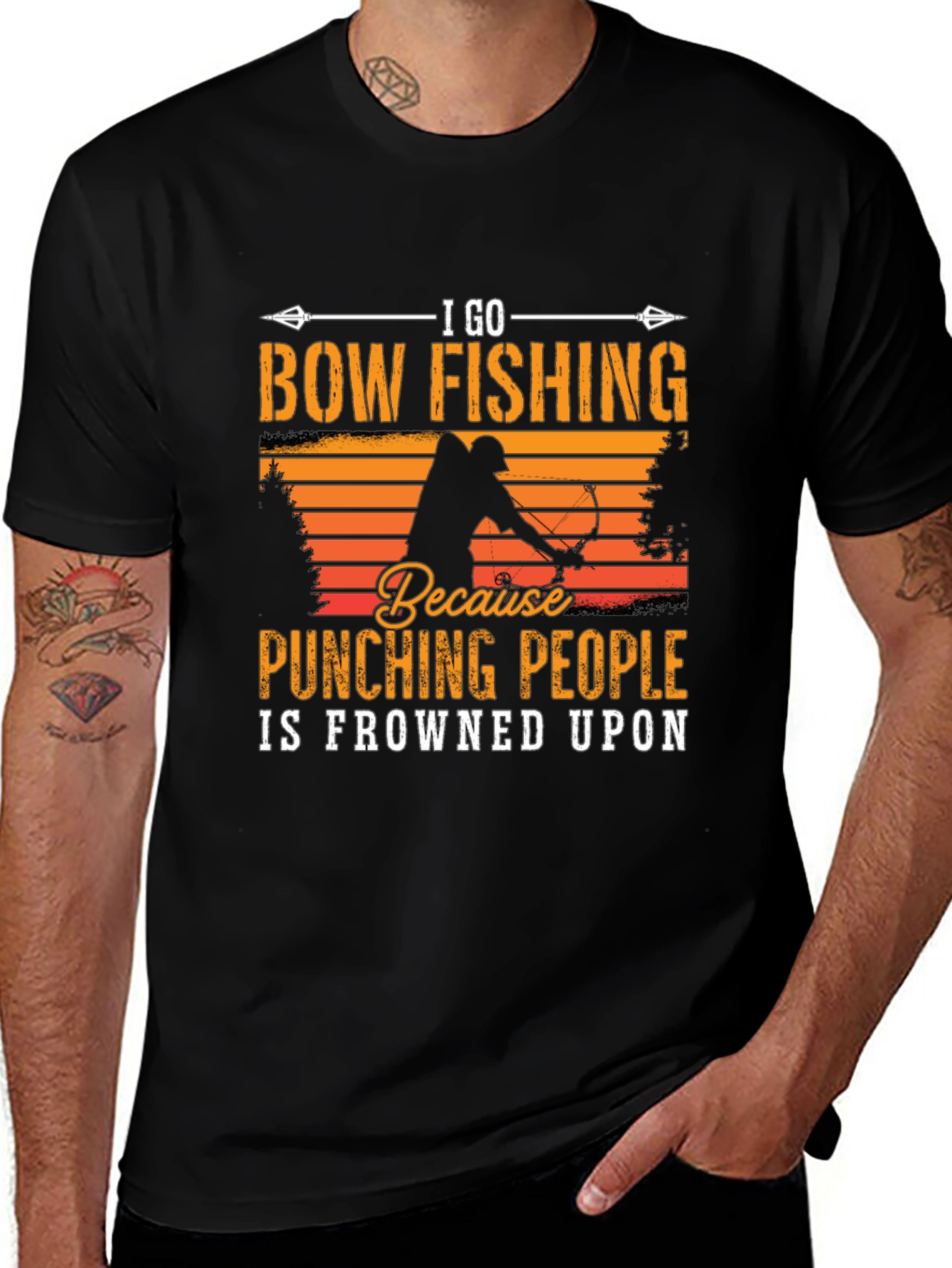Variant 24 of Bow Fishing T-Shirt: Punching People Is Frowned Upon