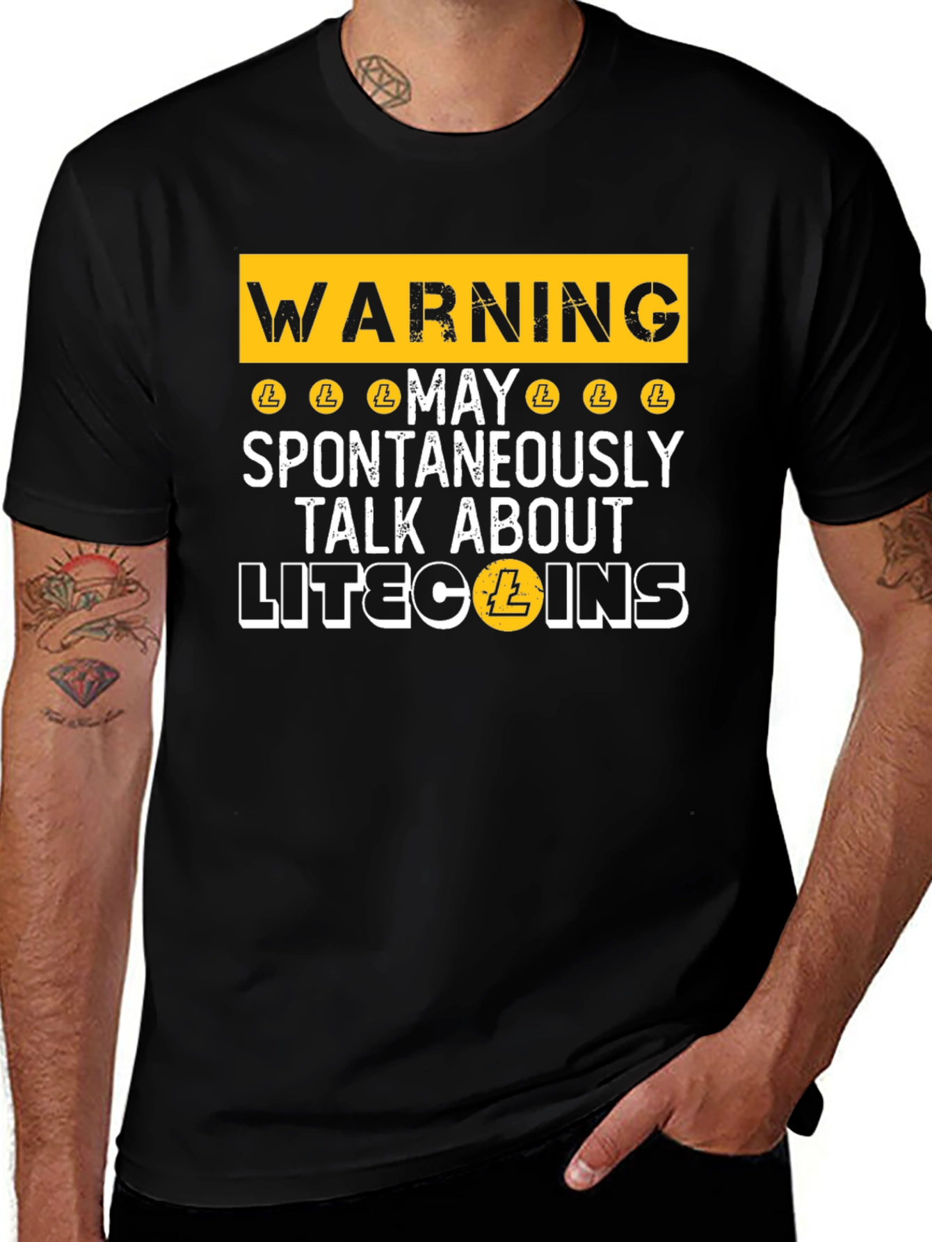 Variant 12 of Warning Litecoin Talk T-Shirt