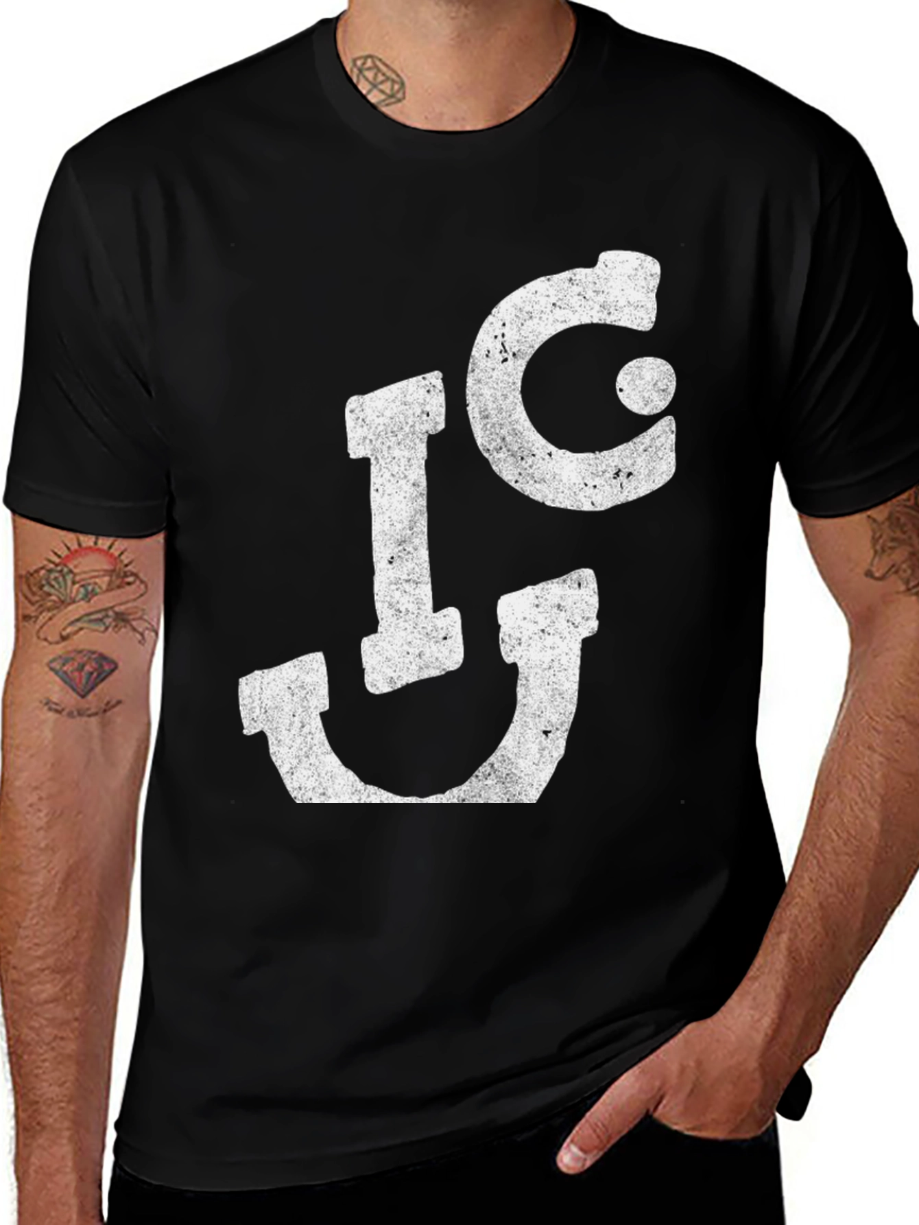 Variant 9 of Distressed I CU Black Graphic Tee