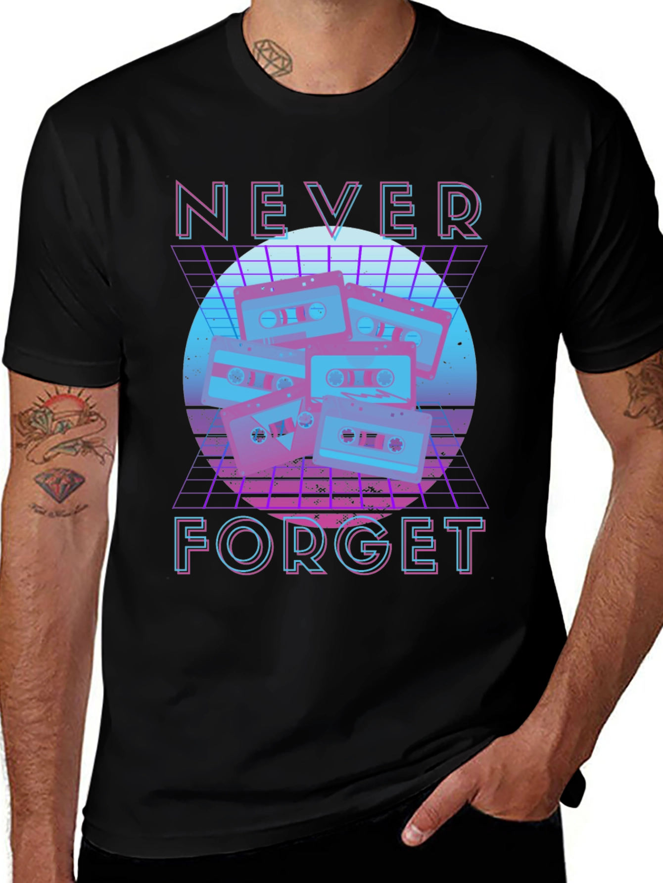 Variant 4 of Retro Cassette Tape Graphic T-Shirt - Never Forget