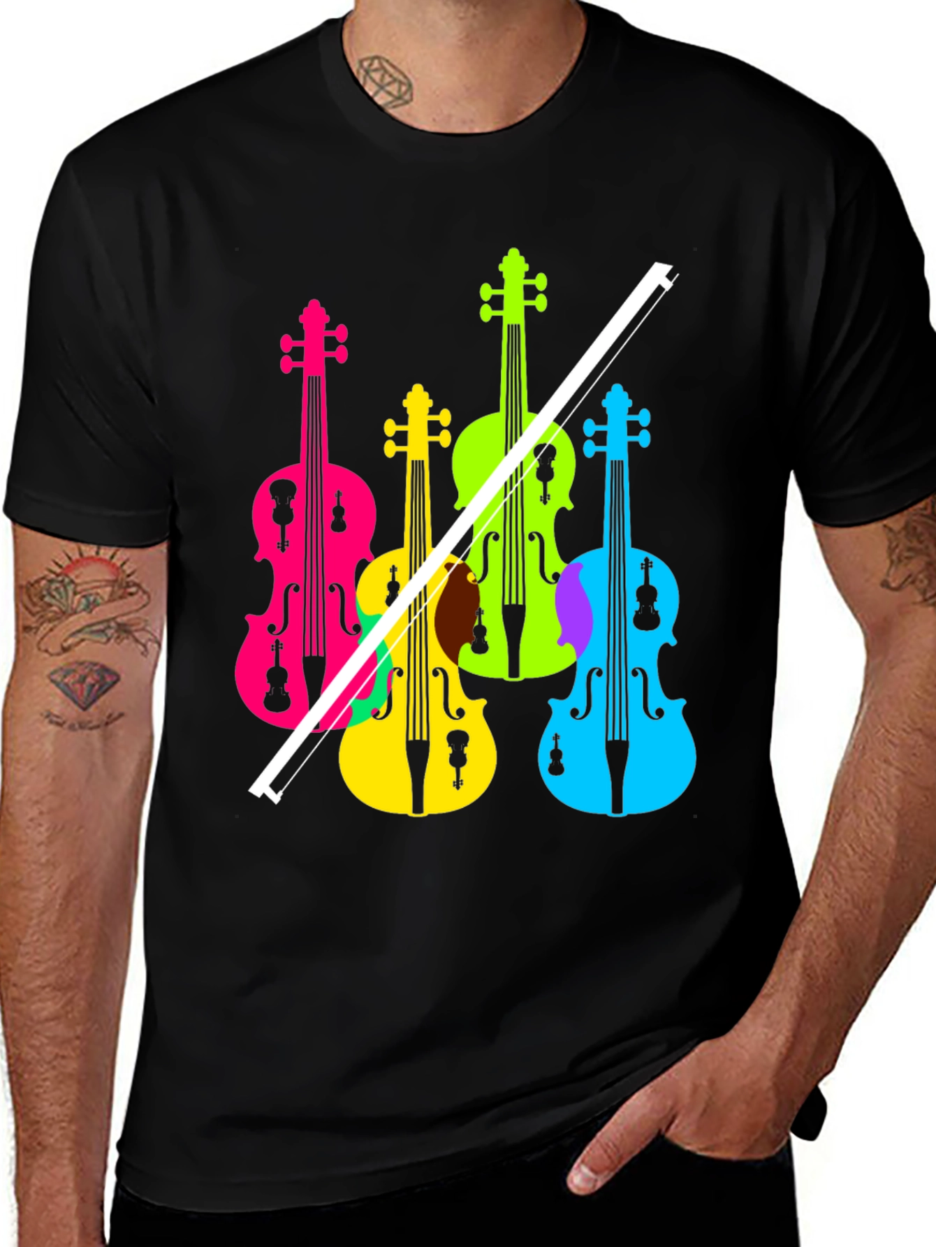 Variant 18 of Colorful Violin T-Shirt