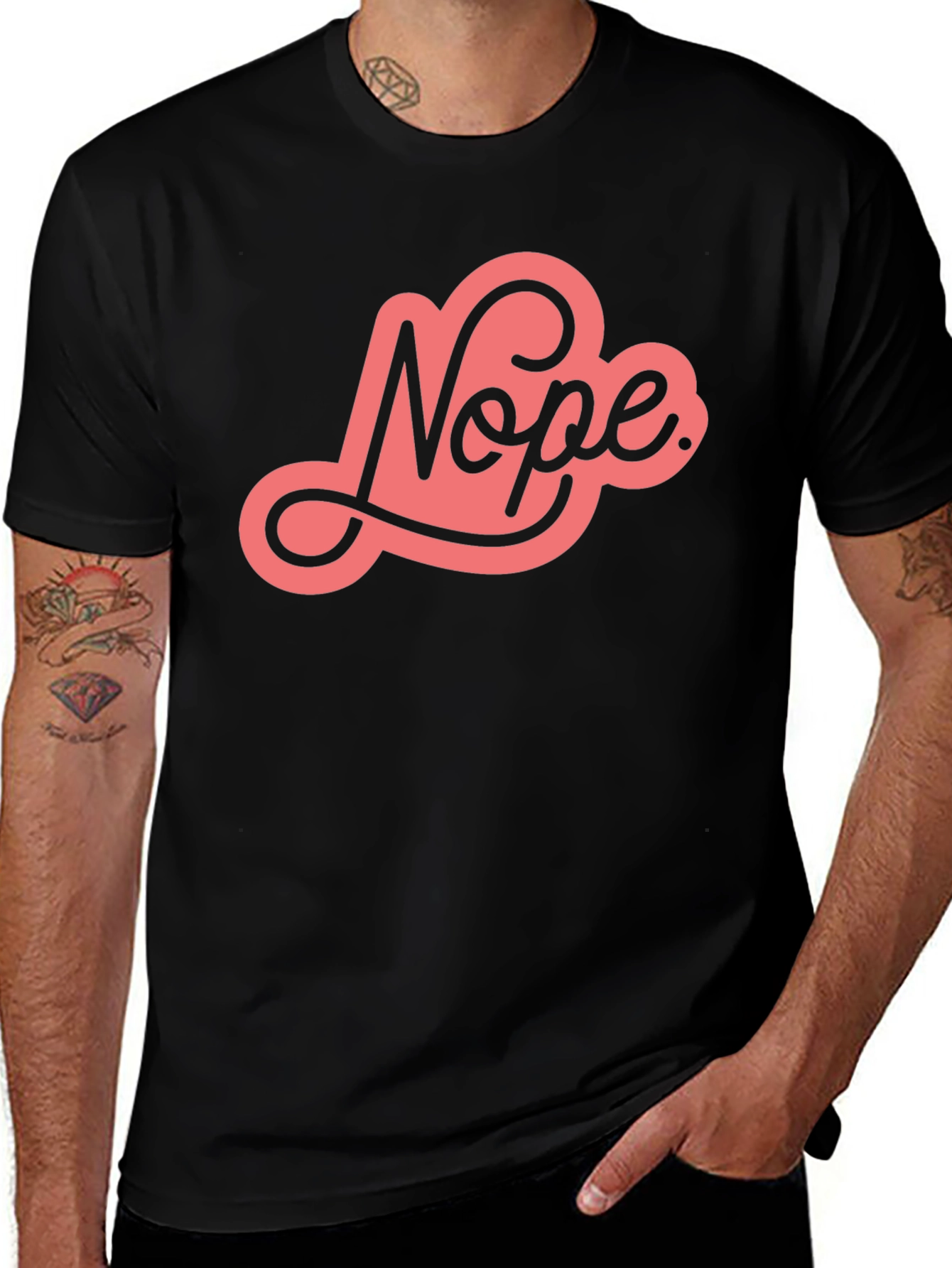 Variant 4 of Nope Graphic Tee - Unisex Black Cotton T-Shirt