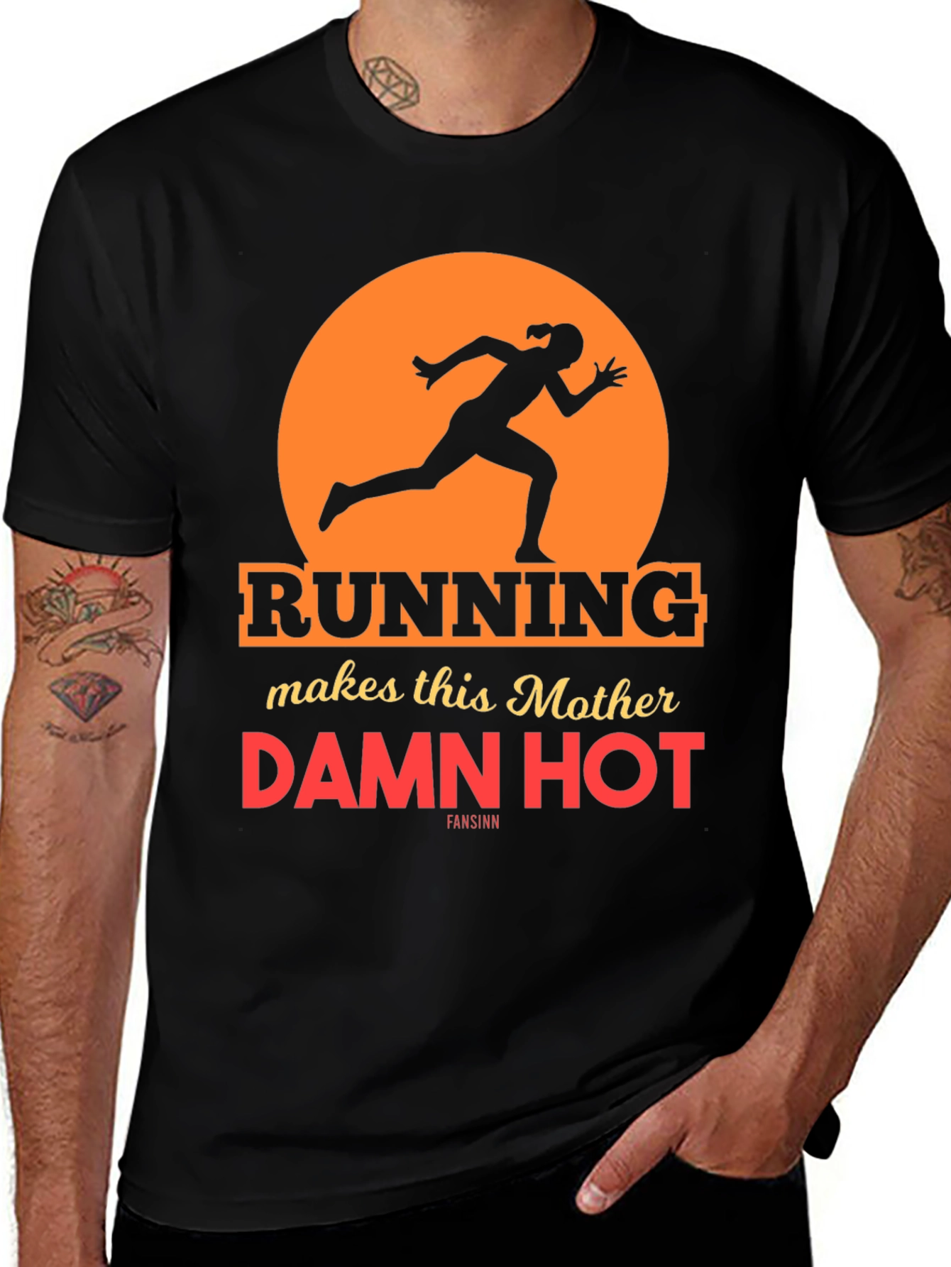 Variant 8 of Running Mother Graphic Tee - Black