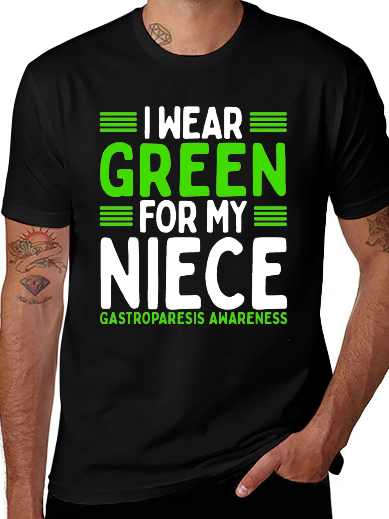 Variant 23 of I Wear Green for My Niece Gastroparesis Awareness T-Shirt