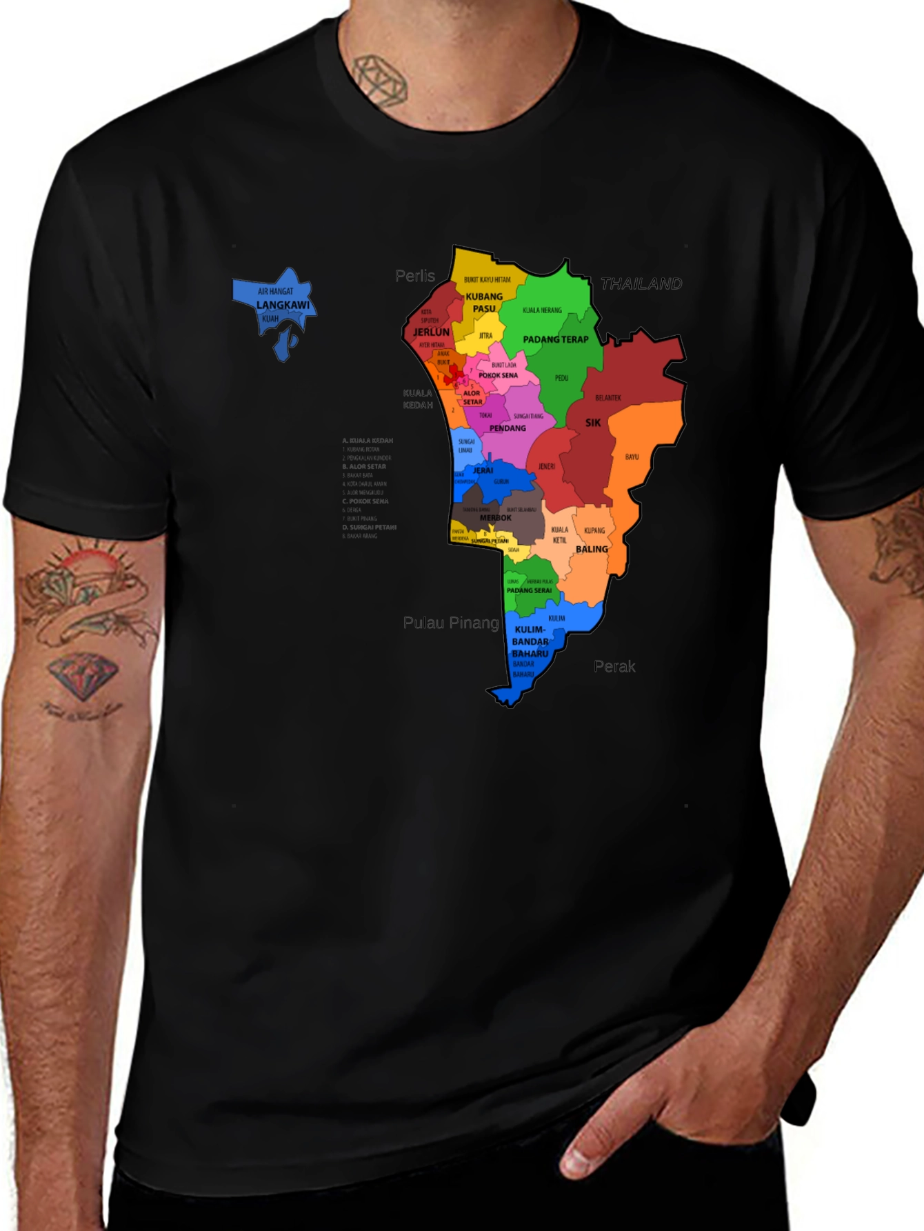 Malaysia Map T-Shirt: Penang, Kedah & More!