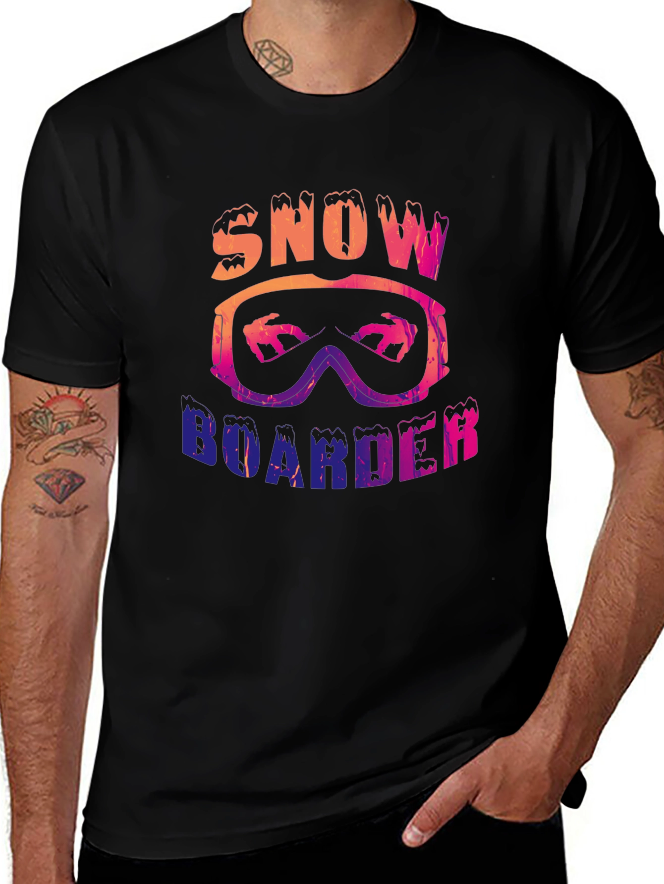 Variant 10 of Snowboarder Graphic Tee - Black