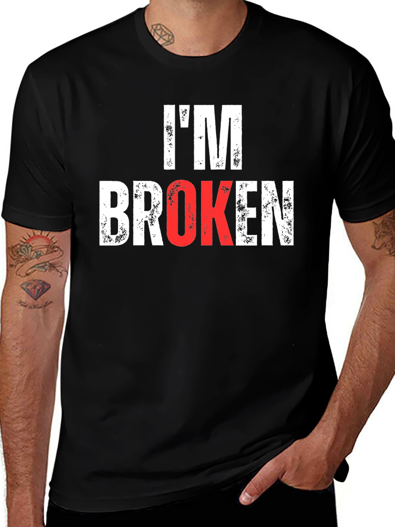 Variant 15 of I'm Broken Graphic Tee - Men's Black T-Shirt