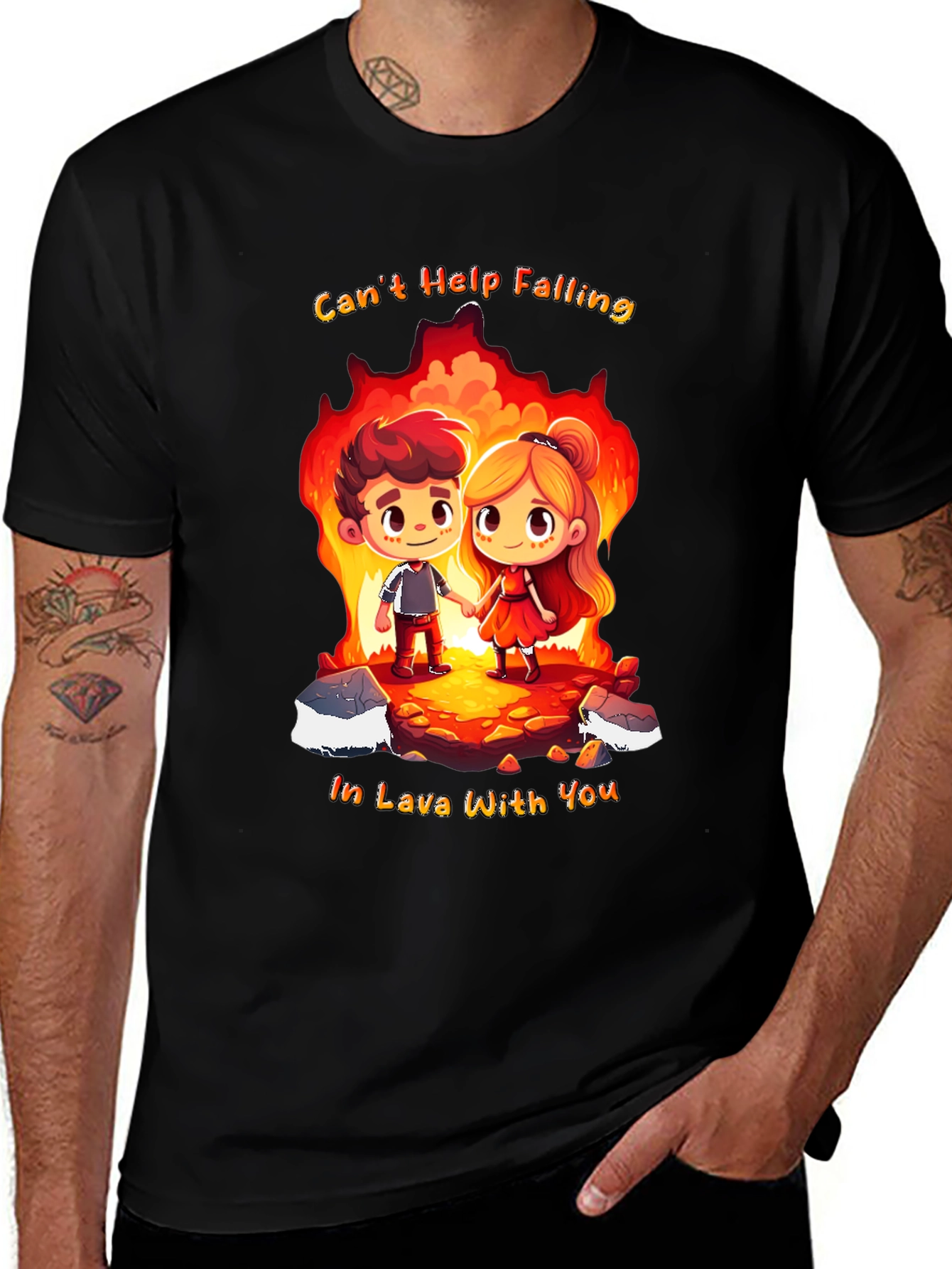 Variant 21 of Romantic Lava Couple Graphic Tee