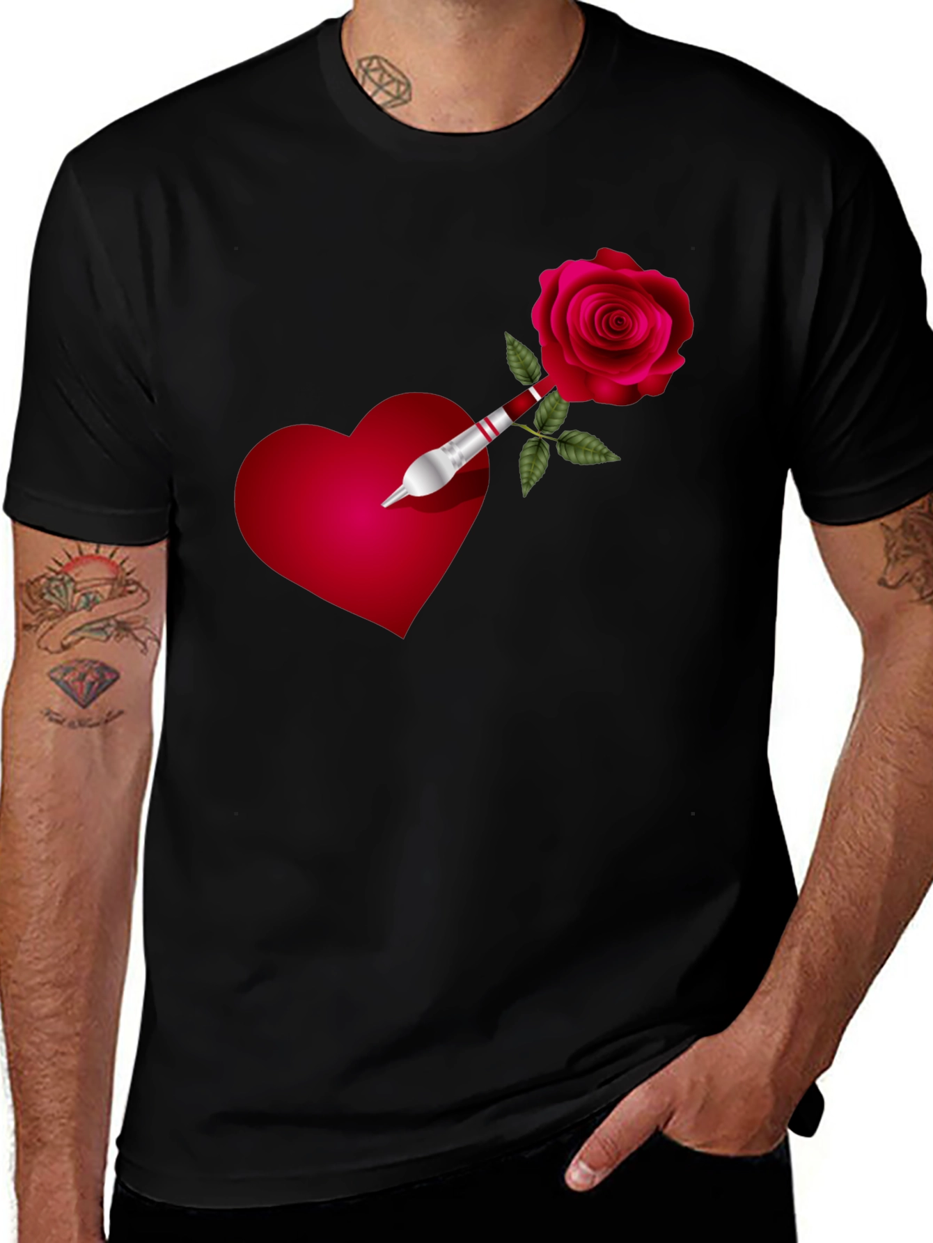 Variant 26 of Heart & Rose Dart Graphic Tee