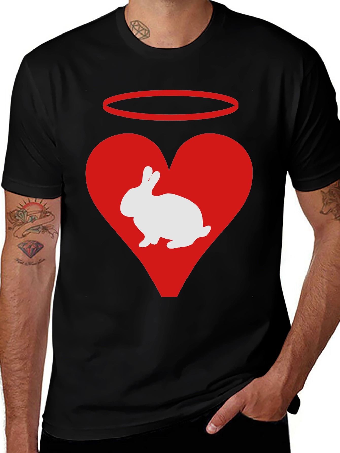 Variant 22 of Rabbit Heart Halo Graphic Tee