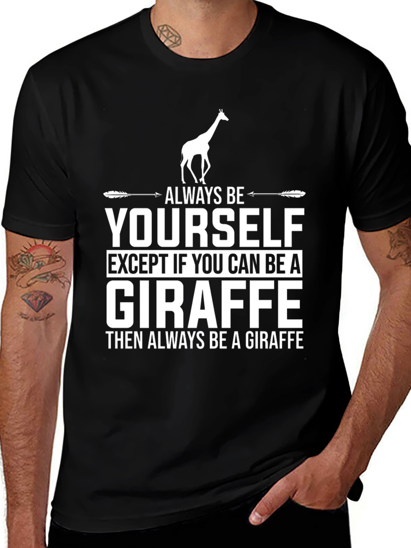 Black Always Be a Giraffe Graphic T-Shirt main image