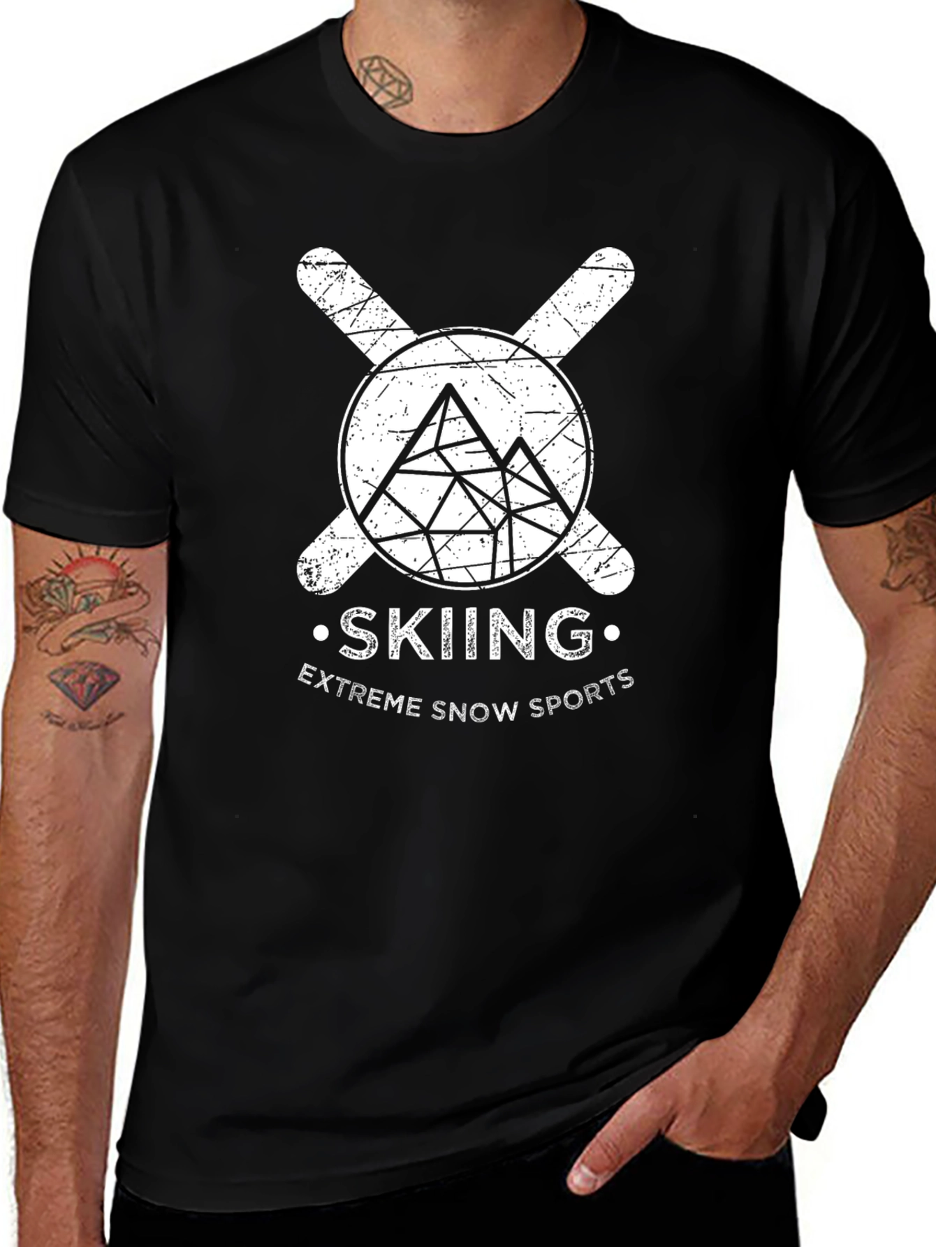 Skiing Extreme Snow Sports Graphic T-Shirt