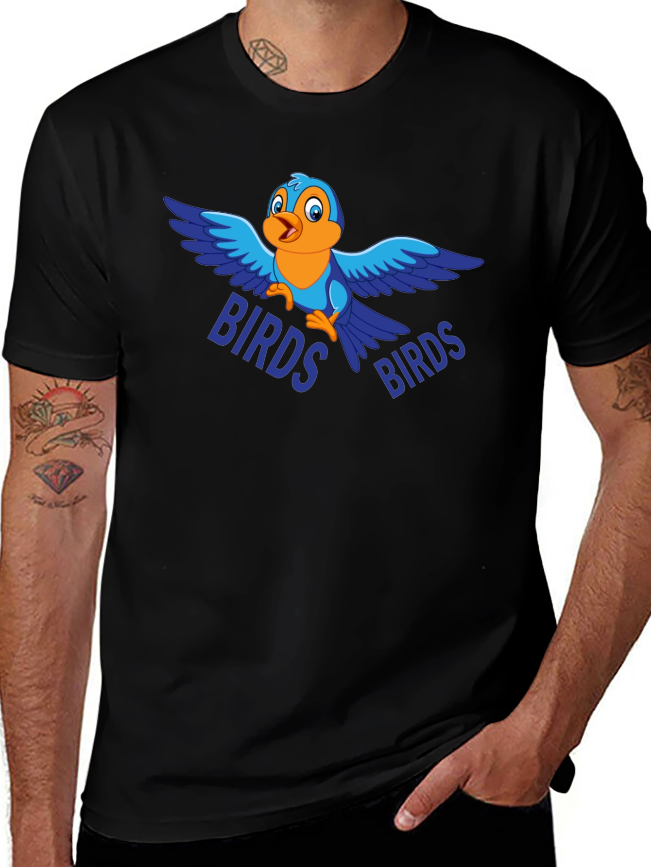 Variant 21 of Birds Graphic Black T-Shirt