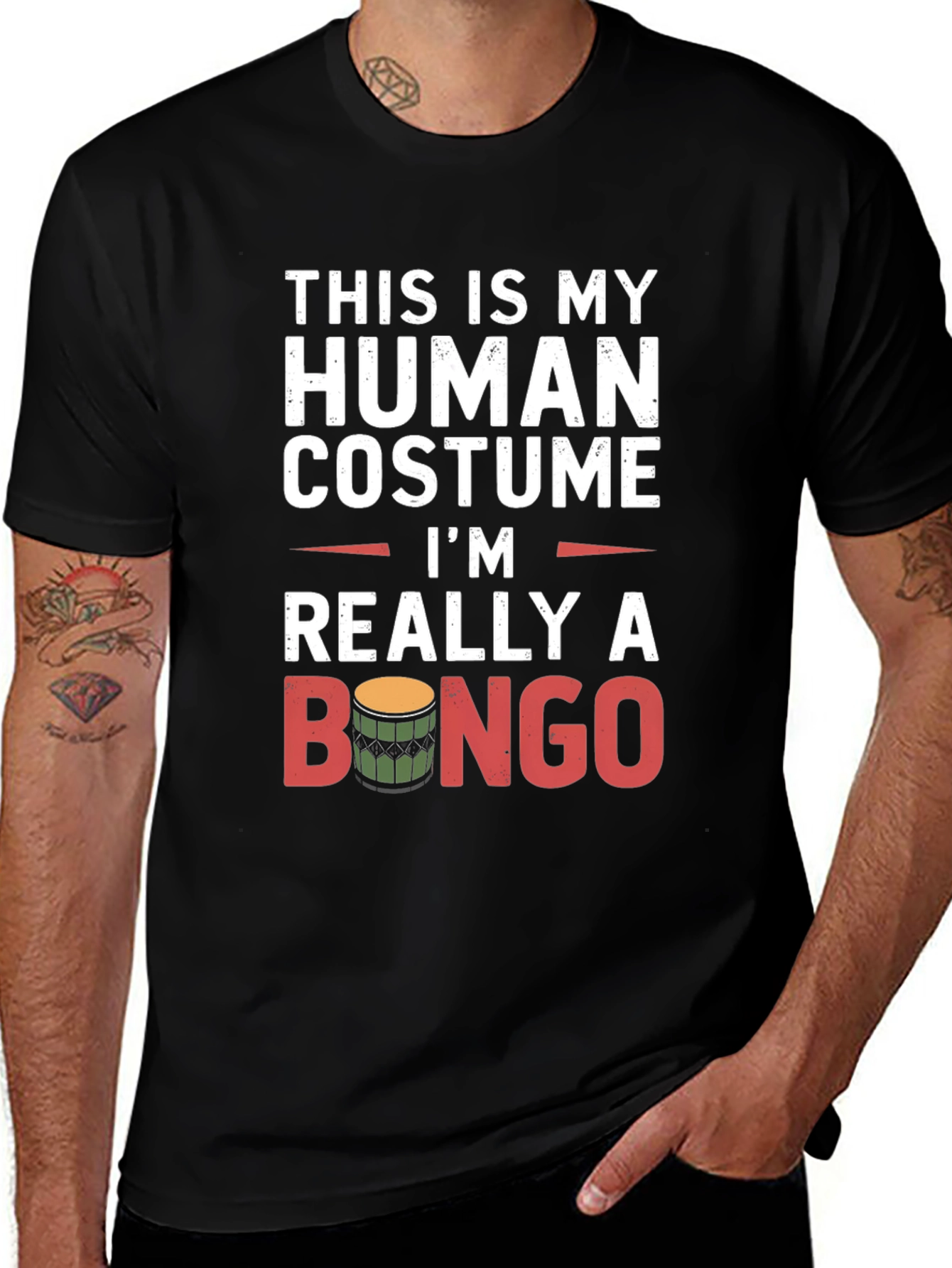 Variant 3 of Funny Bongo Drummer T-Shirt - This is My Human Costume
