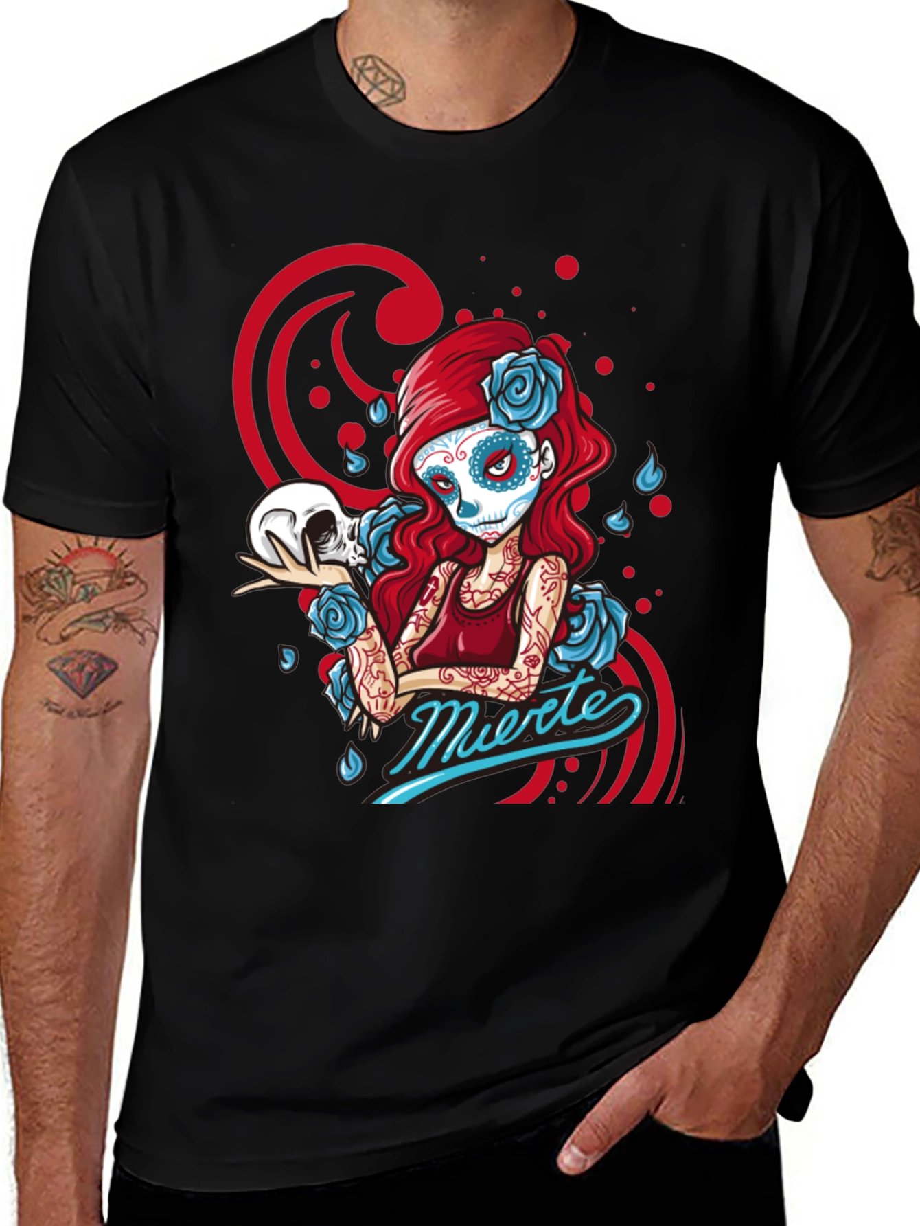 Variant 6 of Sugar Skull Girl T-Shirt - Day of the Dead