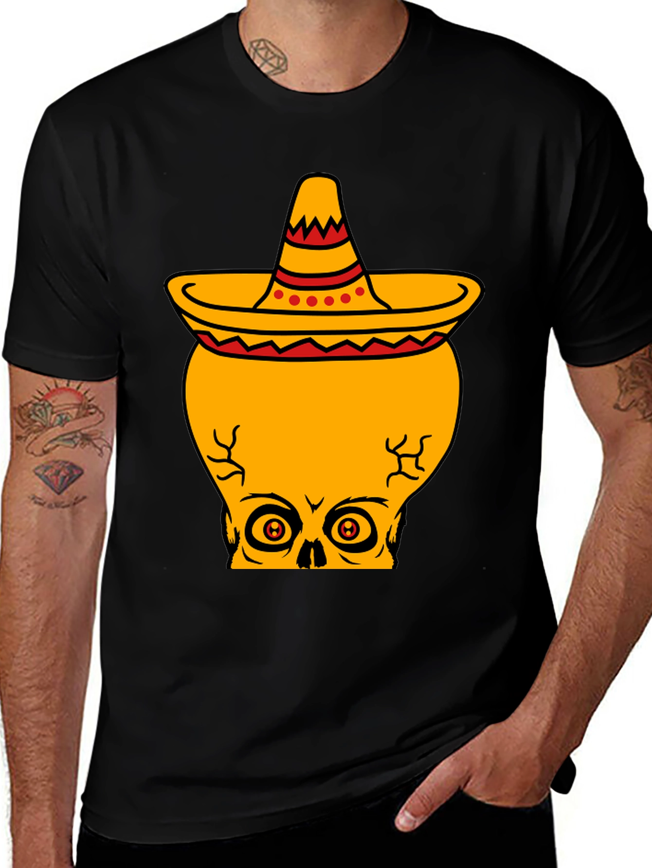 Variant 25 of Skull Sombrero T-Shirt - Día de Muertos