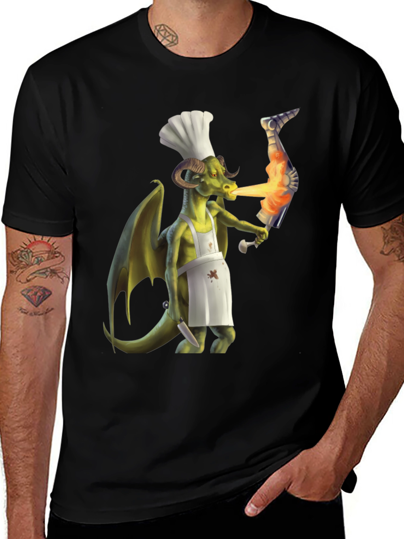 Variant 8 of Chef Dragon Graphic Tee - Whimsical Design