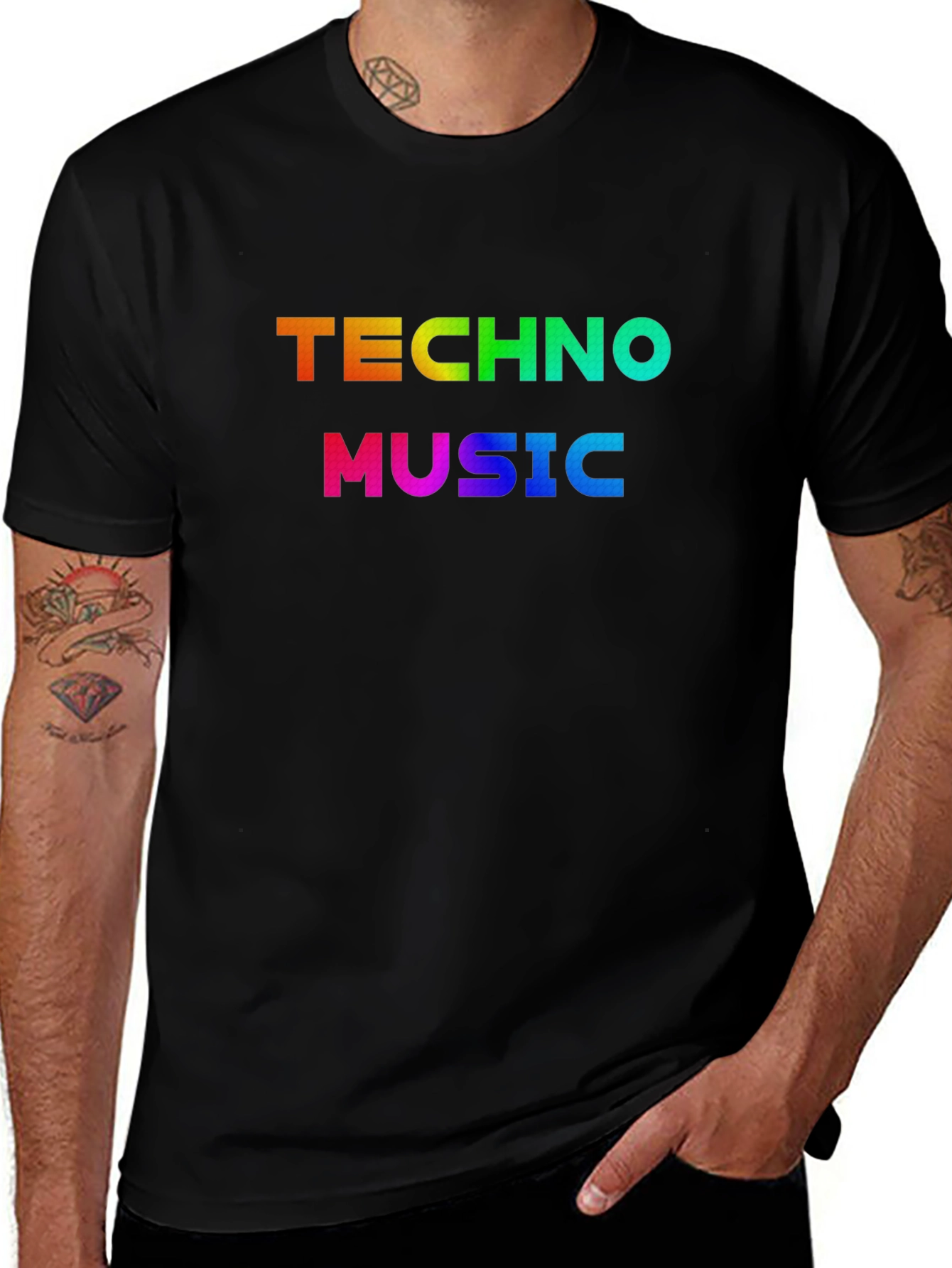 Variant 25 of Techno Music Rainbow Graphic Tee