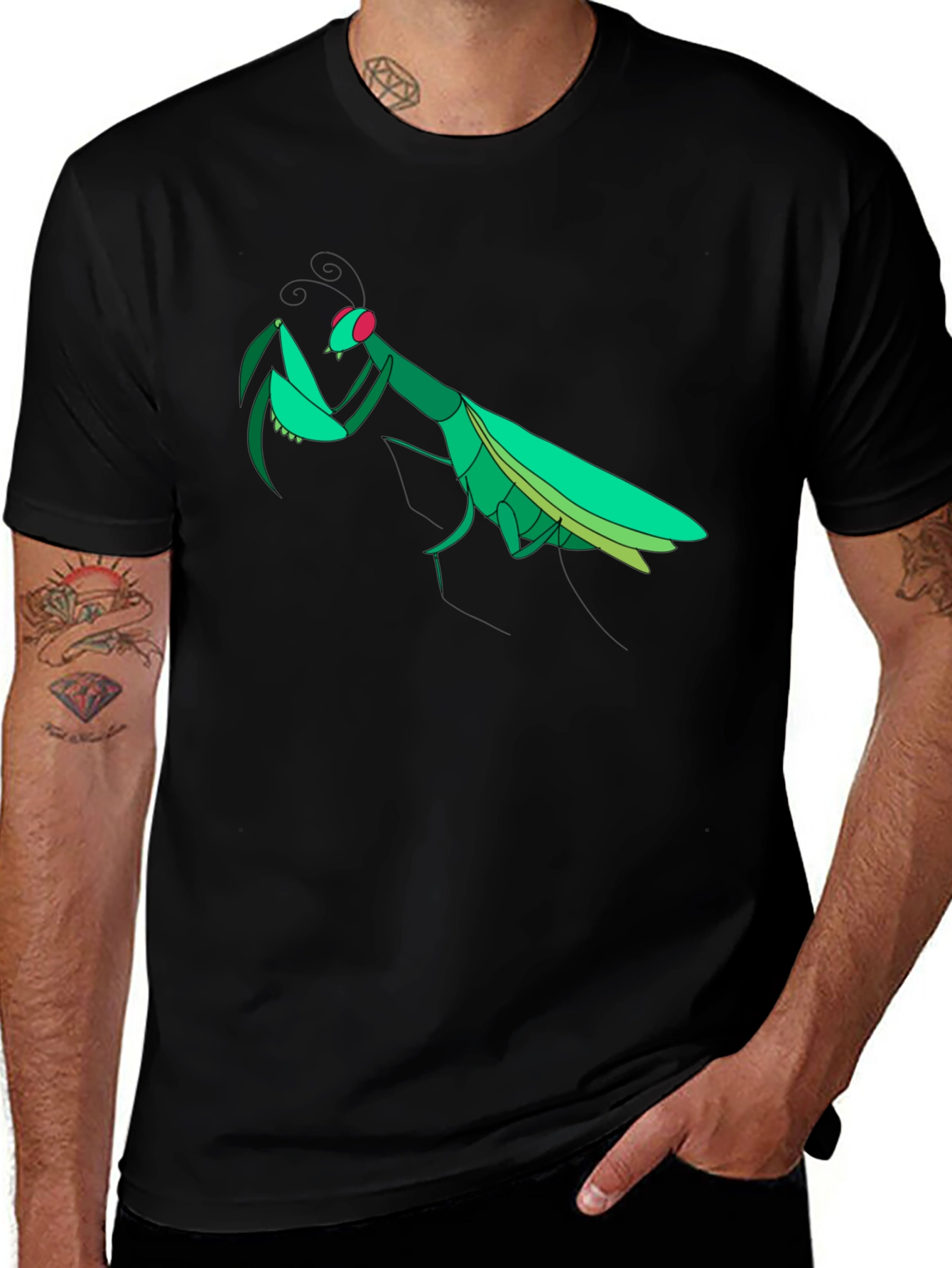 Praying Mantis Graphic Tee - Cool Insect Design T-Shirt