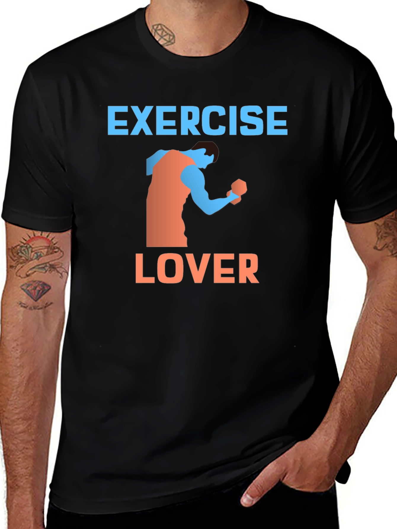 Variant 2 of Exercise Lover Graphic Tee - Black