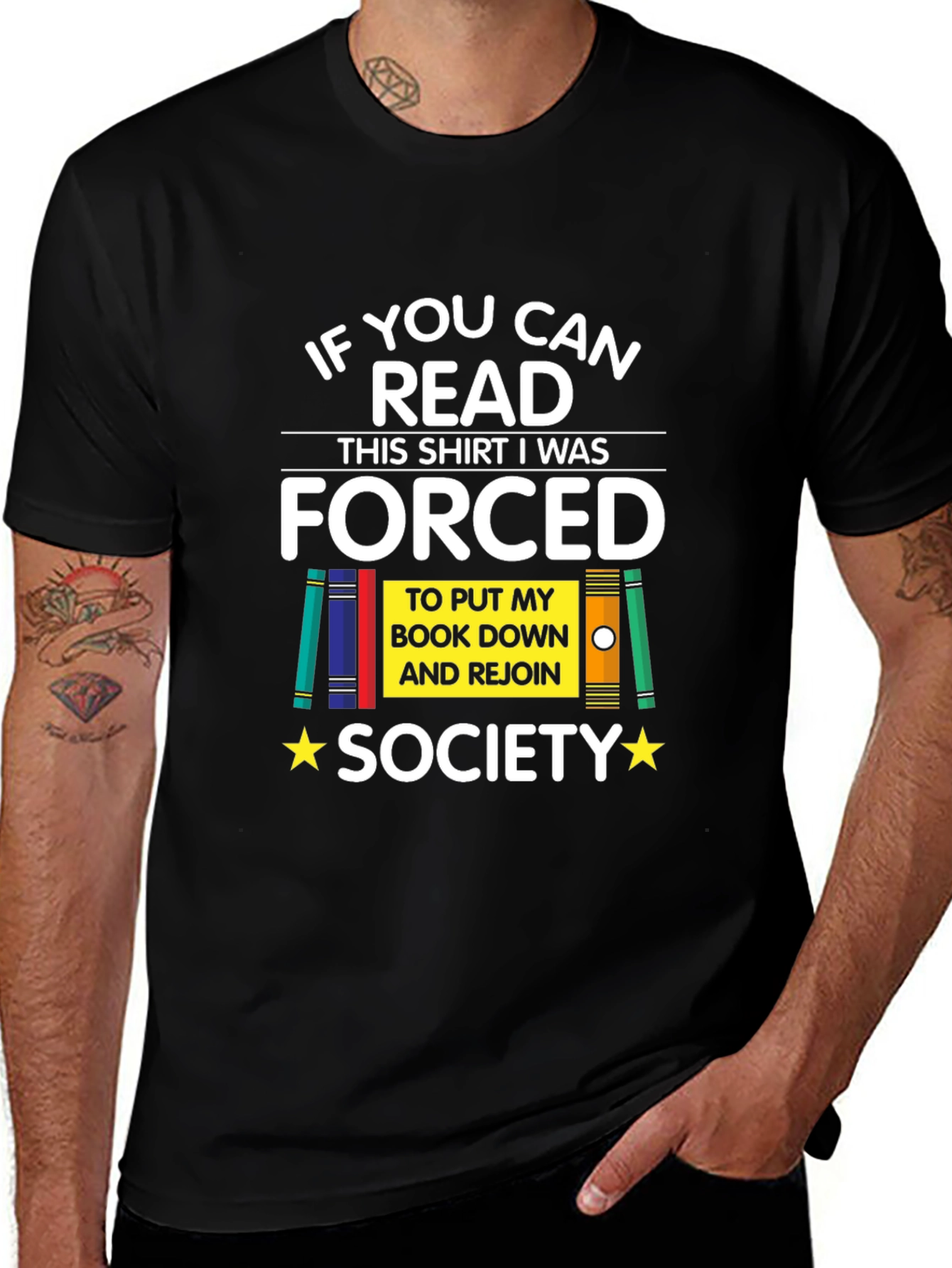 Variant 4 of Funny Reader T-Shirt - If You Can Read This I Was Forced