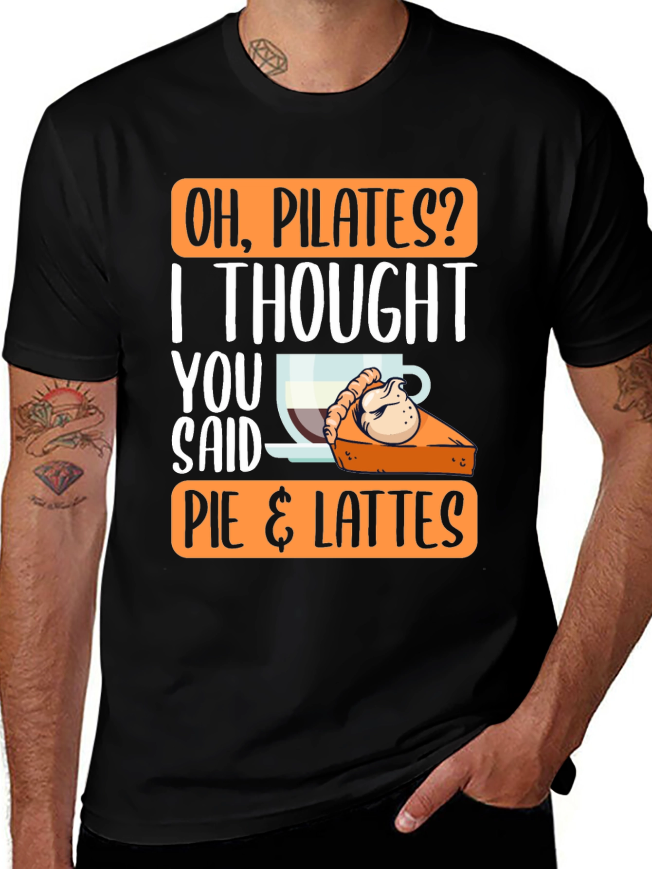 Oh Pilates Pie and Lattes Funny T-Shirt
