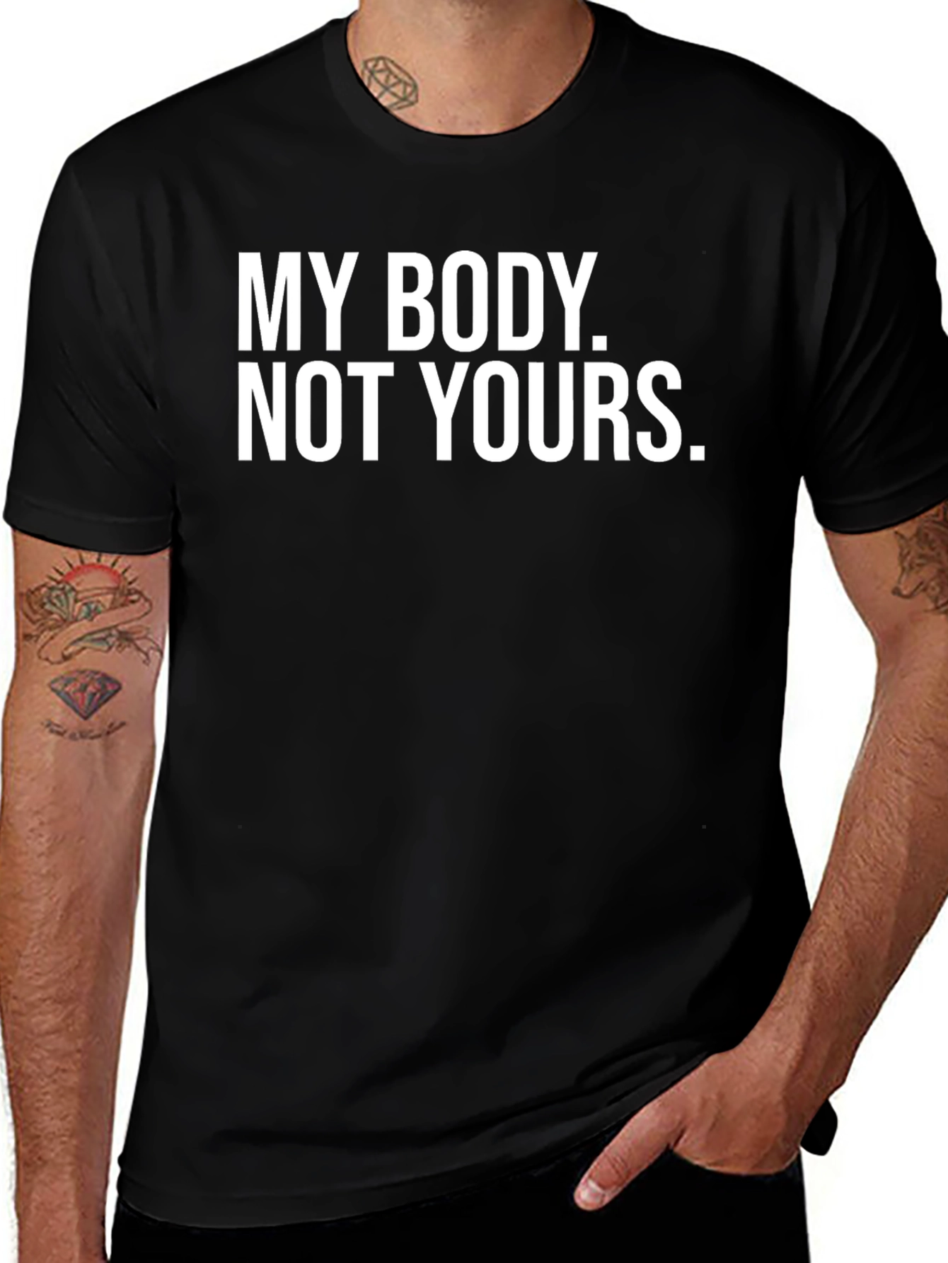 Variant 22 of My Body, Not Yours. Black Graphic Tee